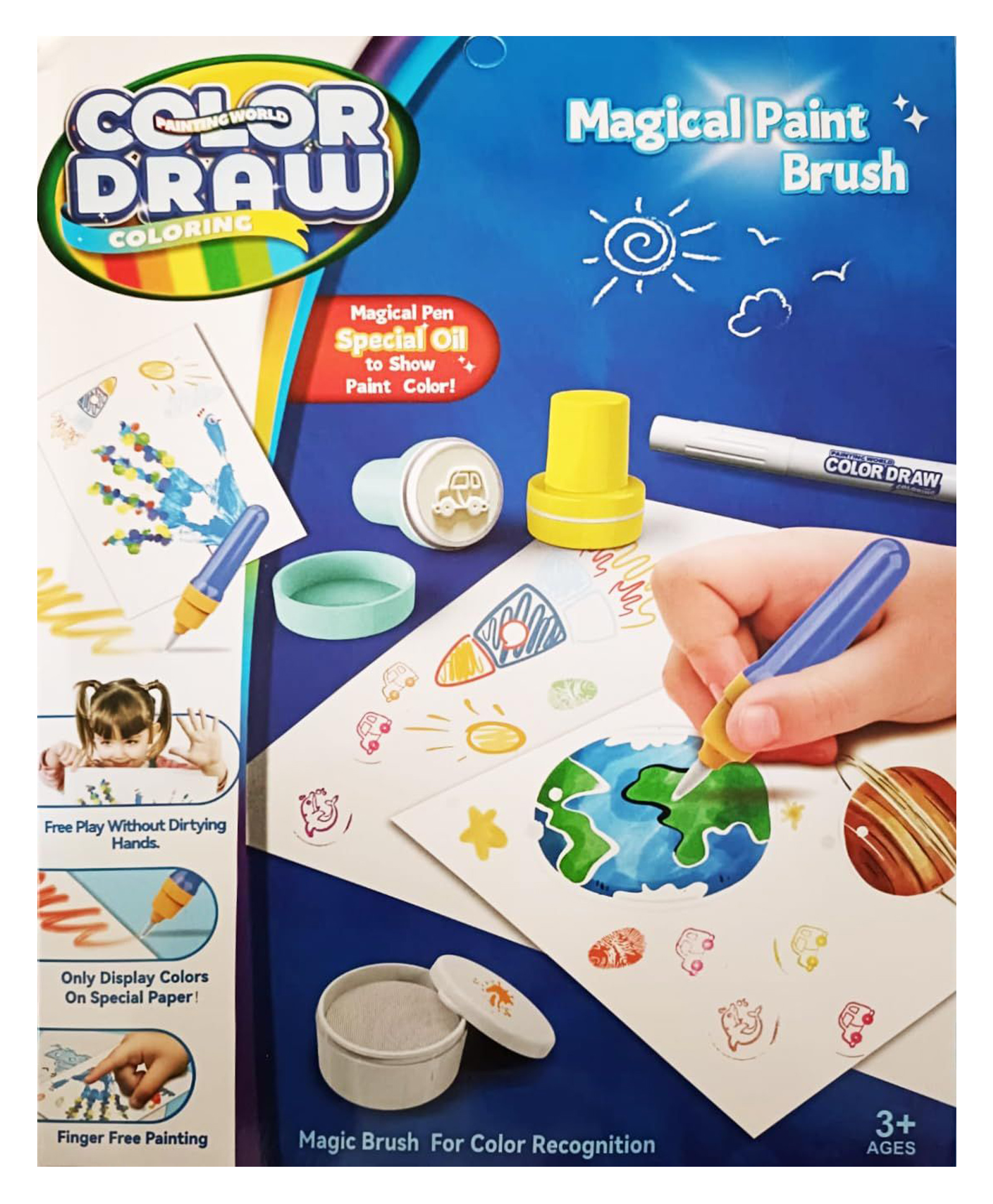 AKN TOYS Magical Painting Brush kit for Kids Mess Free Painting kit for Girls Invisible Painting Set Mess Free Finger Painting Set Gifts for Kids - PACK OF 1- ( COLOR MAY VARY )-image-47