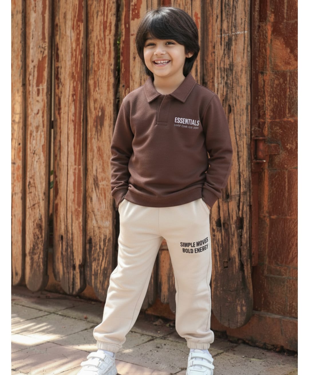 Nap Chief Cotton Blend Knit Full Sleeves Essentials Text Printed Winter Sweatshirt With Joggers Set - Dark Brown-image-46