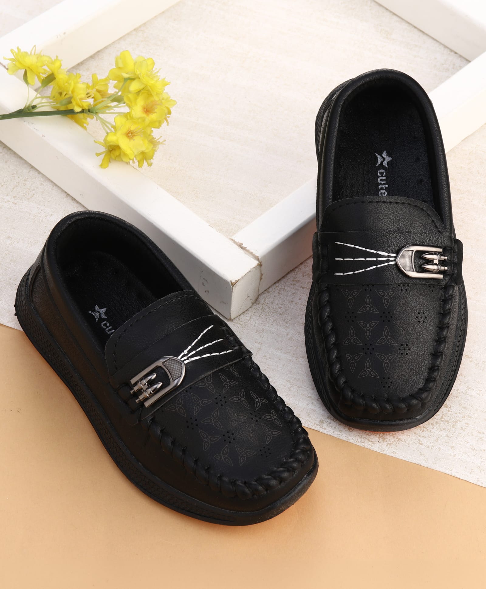 Cute Walk by Babyhug Slip On Loafers - Black