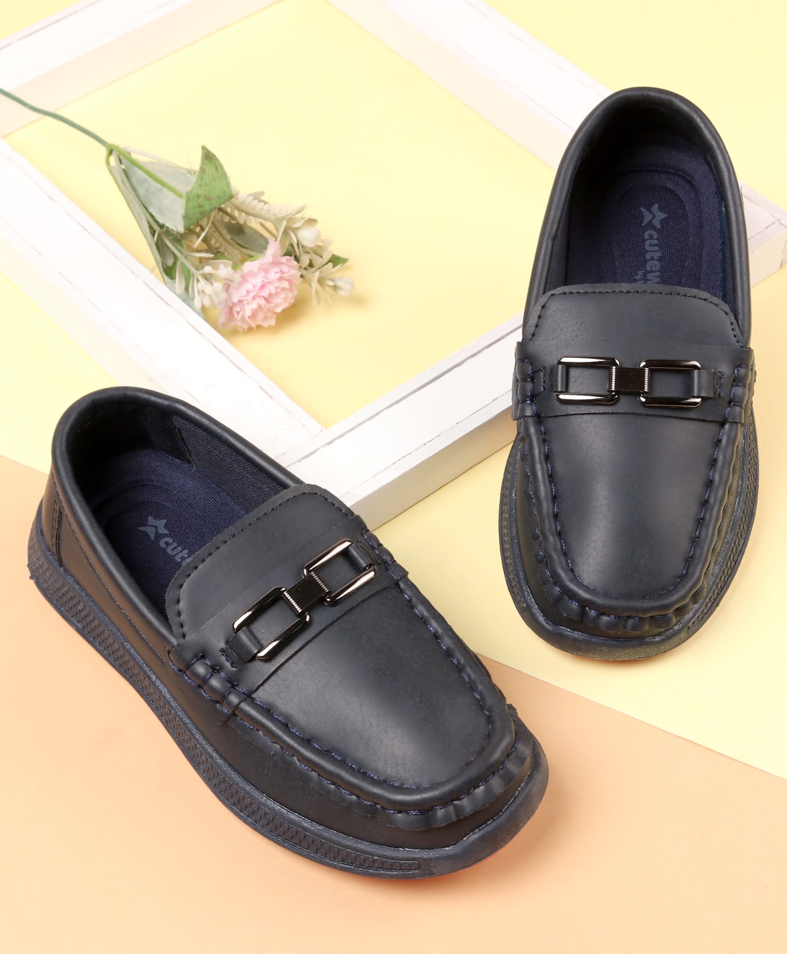 Cute Walk by Babyhug Slip On Solid Color Loafers - Navy Blue-image-5