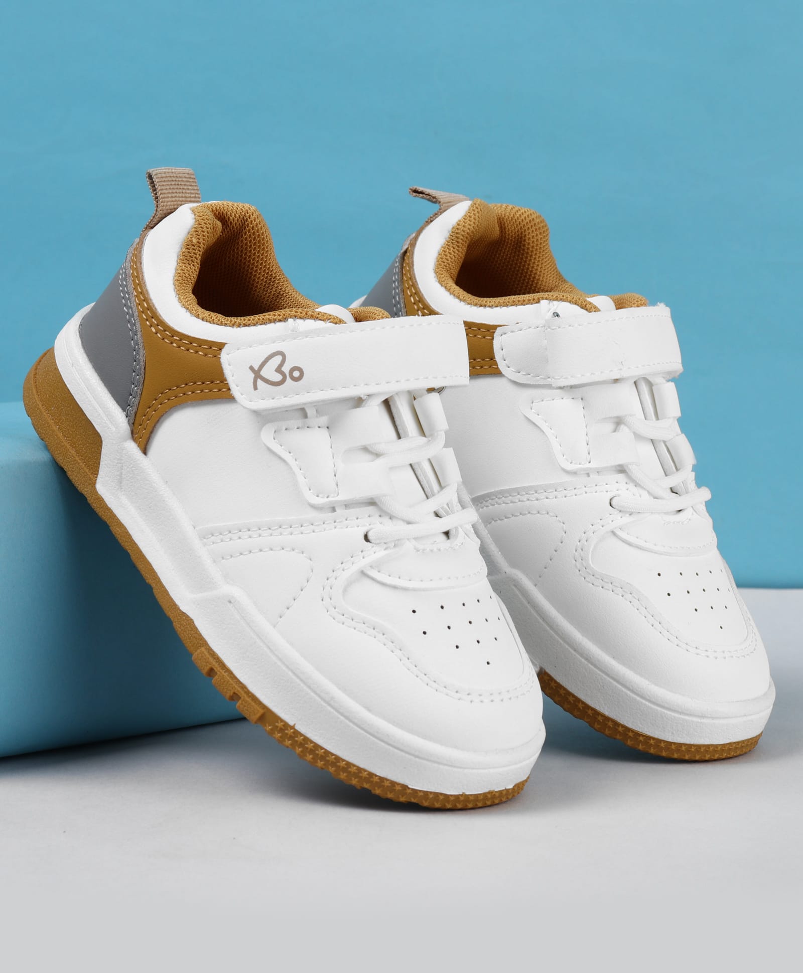 Babyoye Velcro Closure Sneaker - Brown-image-25