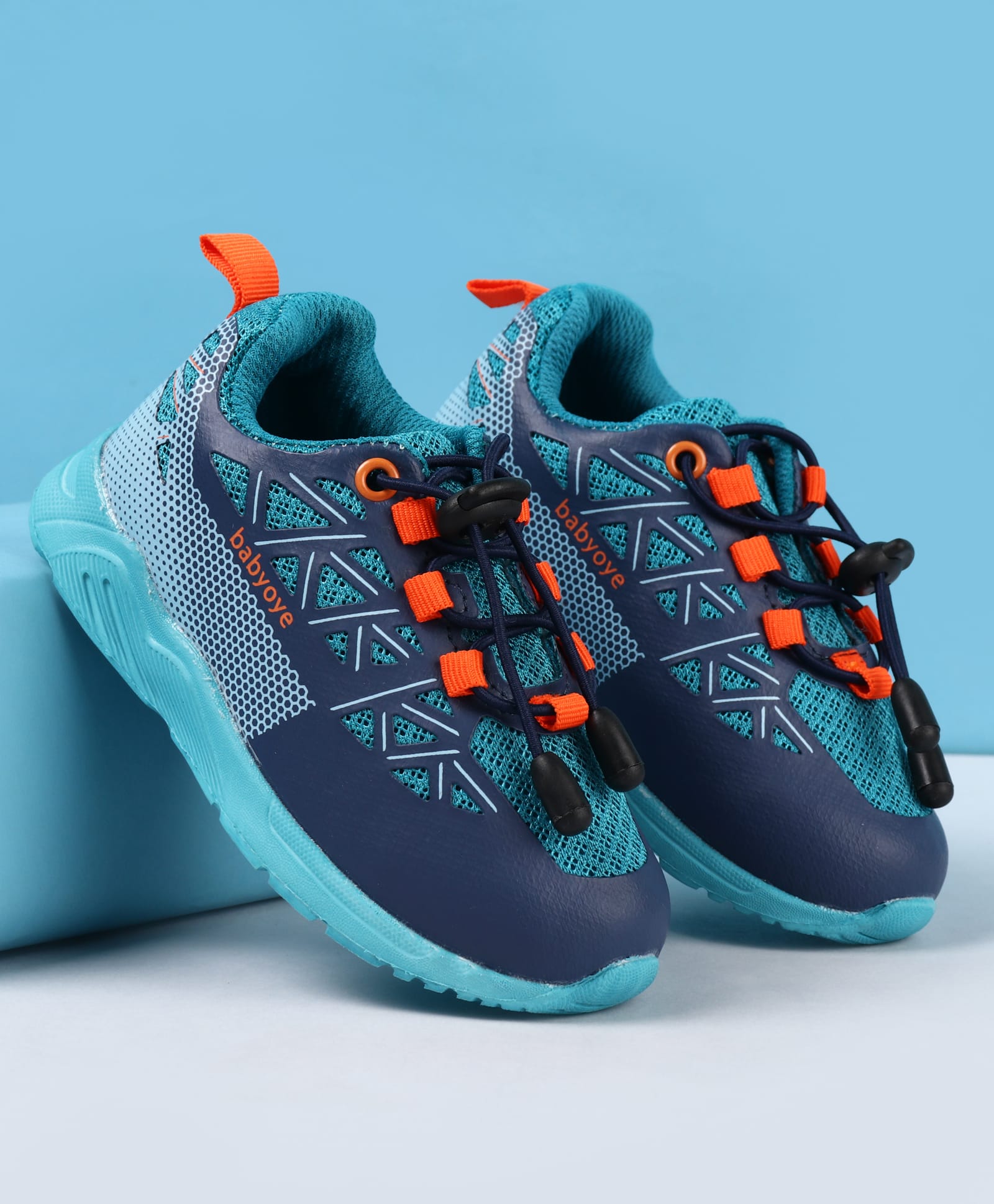 Babyoye Lace Up Solid Color Sneaker - Blue-image-29