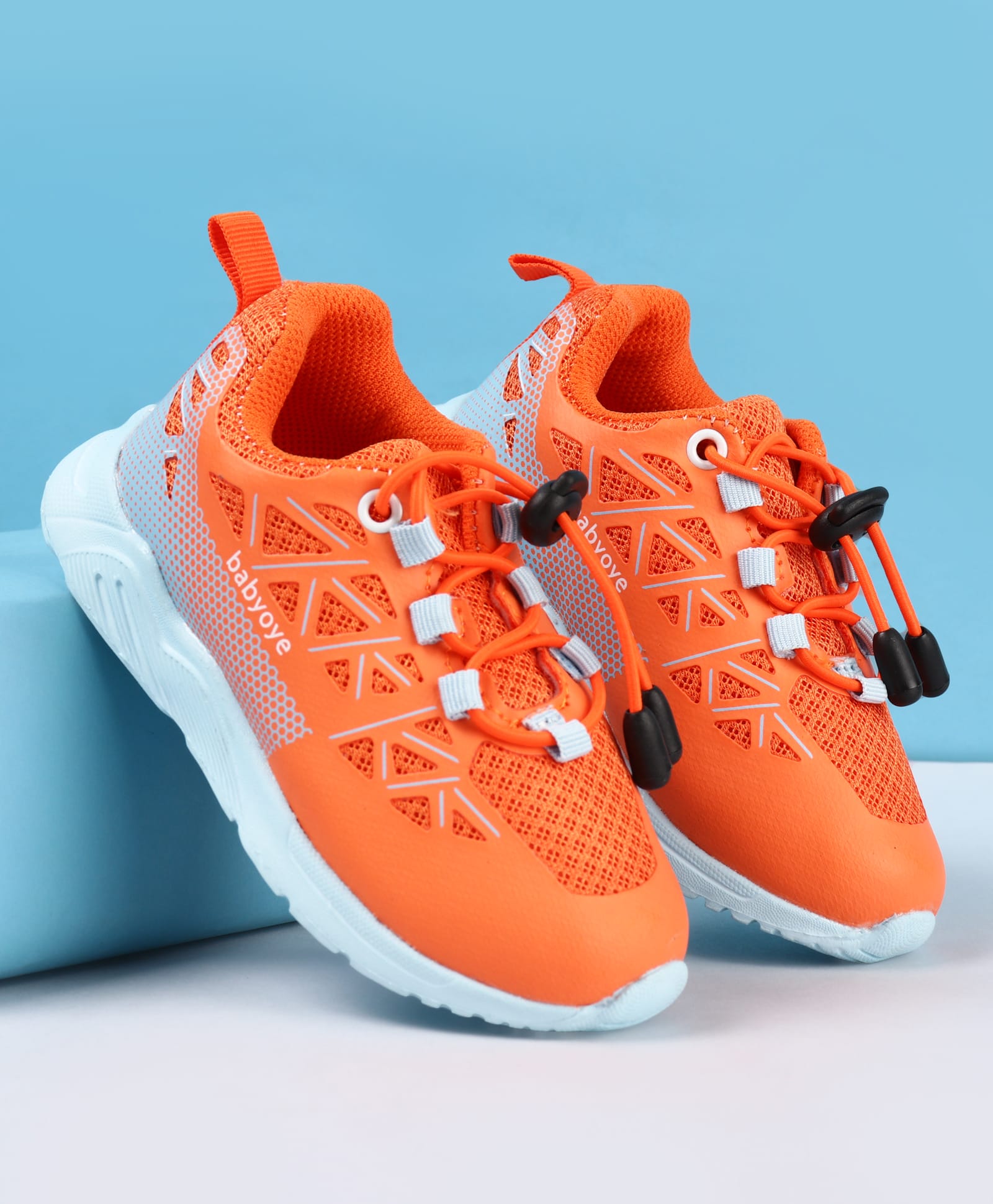 Babyoye Lace Up Solid Color Sneaker - Orange-image-15
