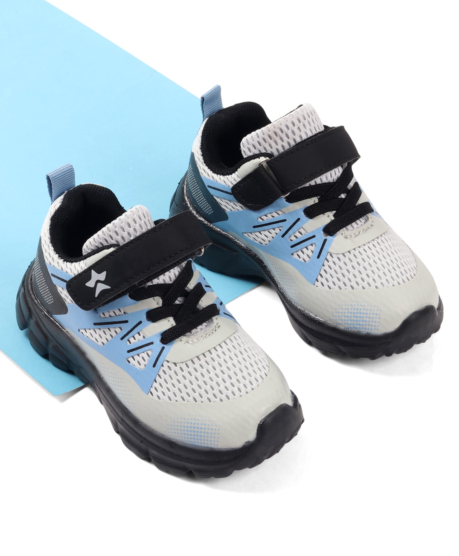 Cute Walk by Babyhug Solid Colour Sneaker Shoes with Velcro Closure - Grey