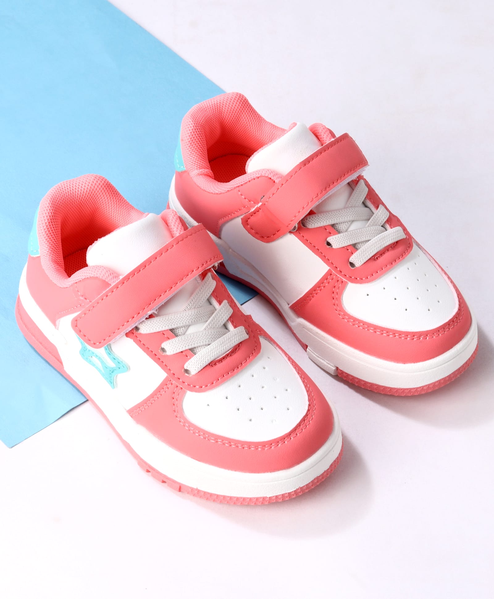 cute walk by babyhug velcro closure solid colour sneaker shoes - dark pink