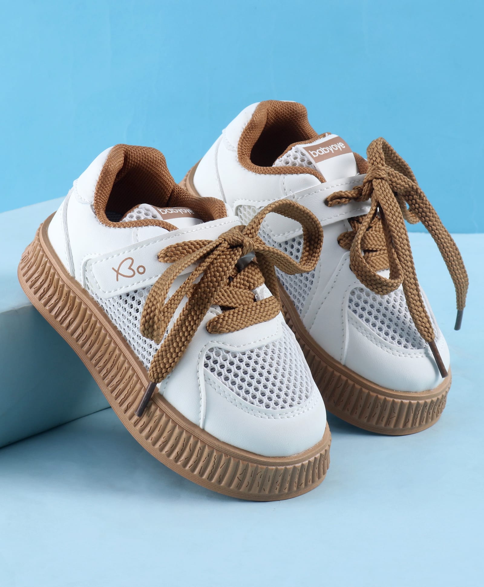 Babyoye Velcro Closure Solid Colour Casual Shoes - Brown