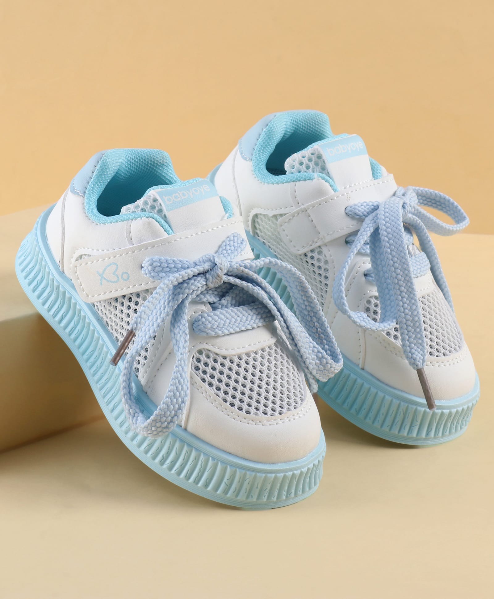 Babyoye Velcro Closure Solid Colour Casual Shoes - Blue-picture-20