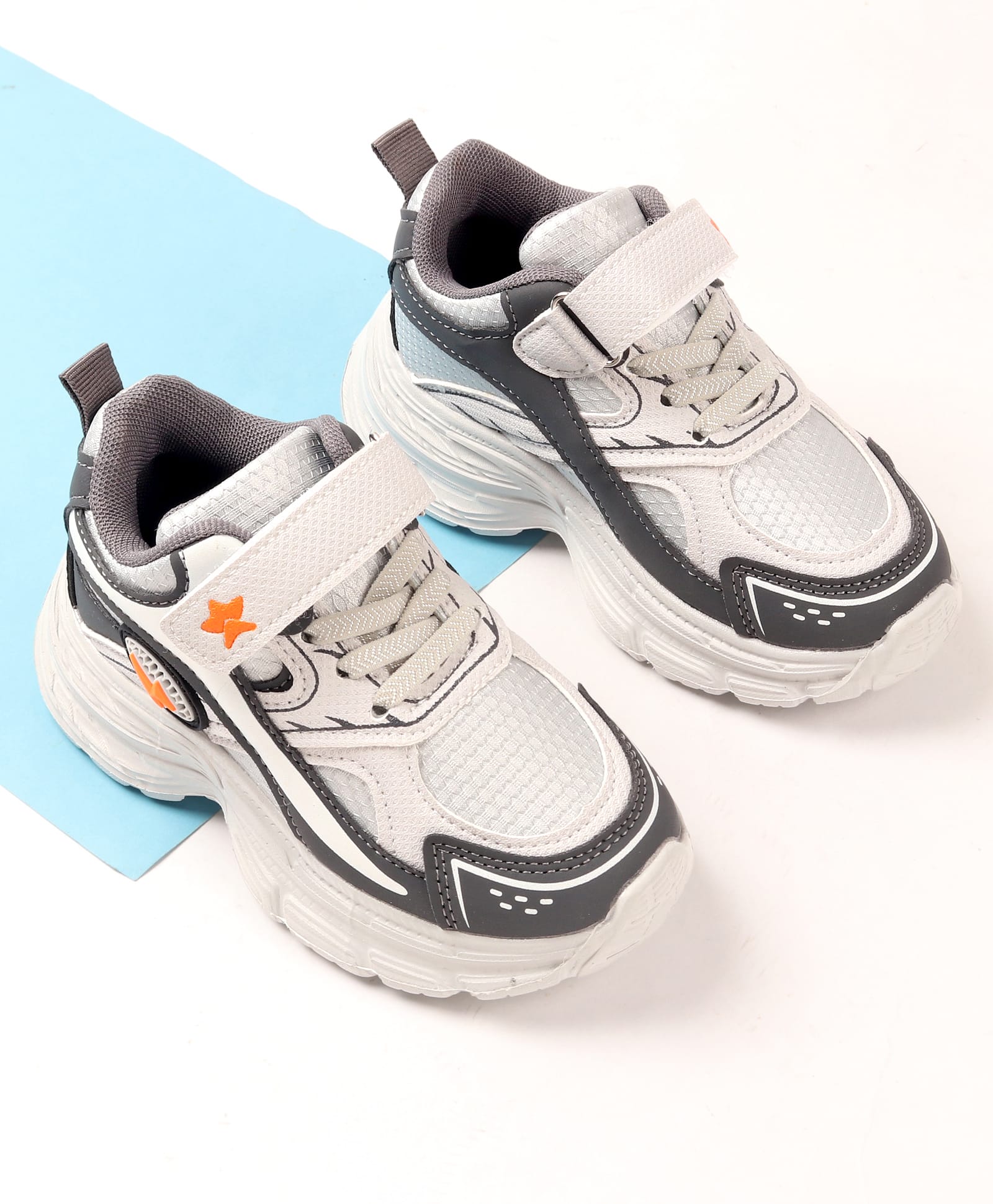 Cute Walk by Babyhug Velcro Closure Sneaker Shoes - Grey