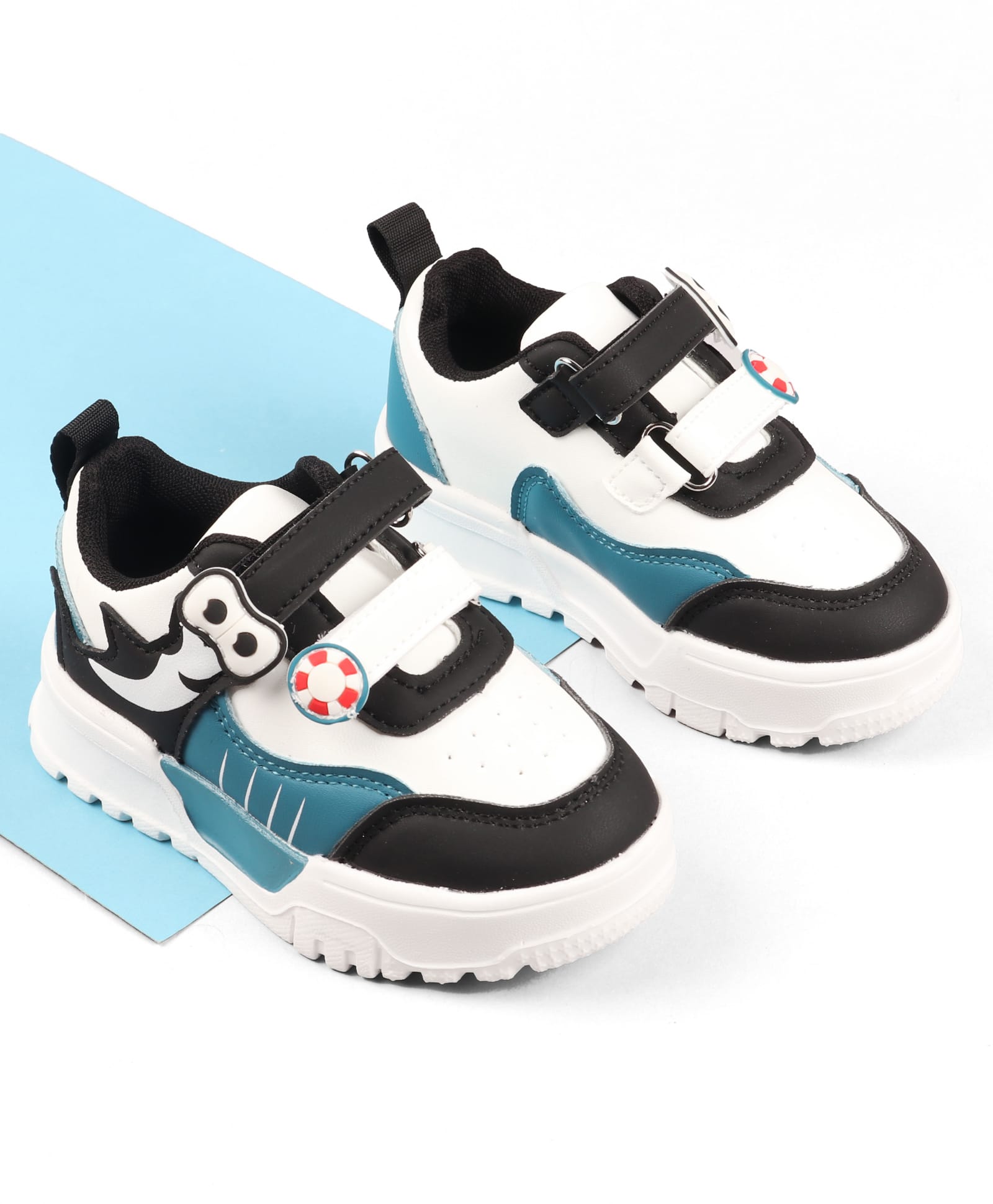 Cute Walk by Babyhug Velcro Closure Solid Color Sneakers Shoes - Teal Blue-image-7