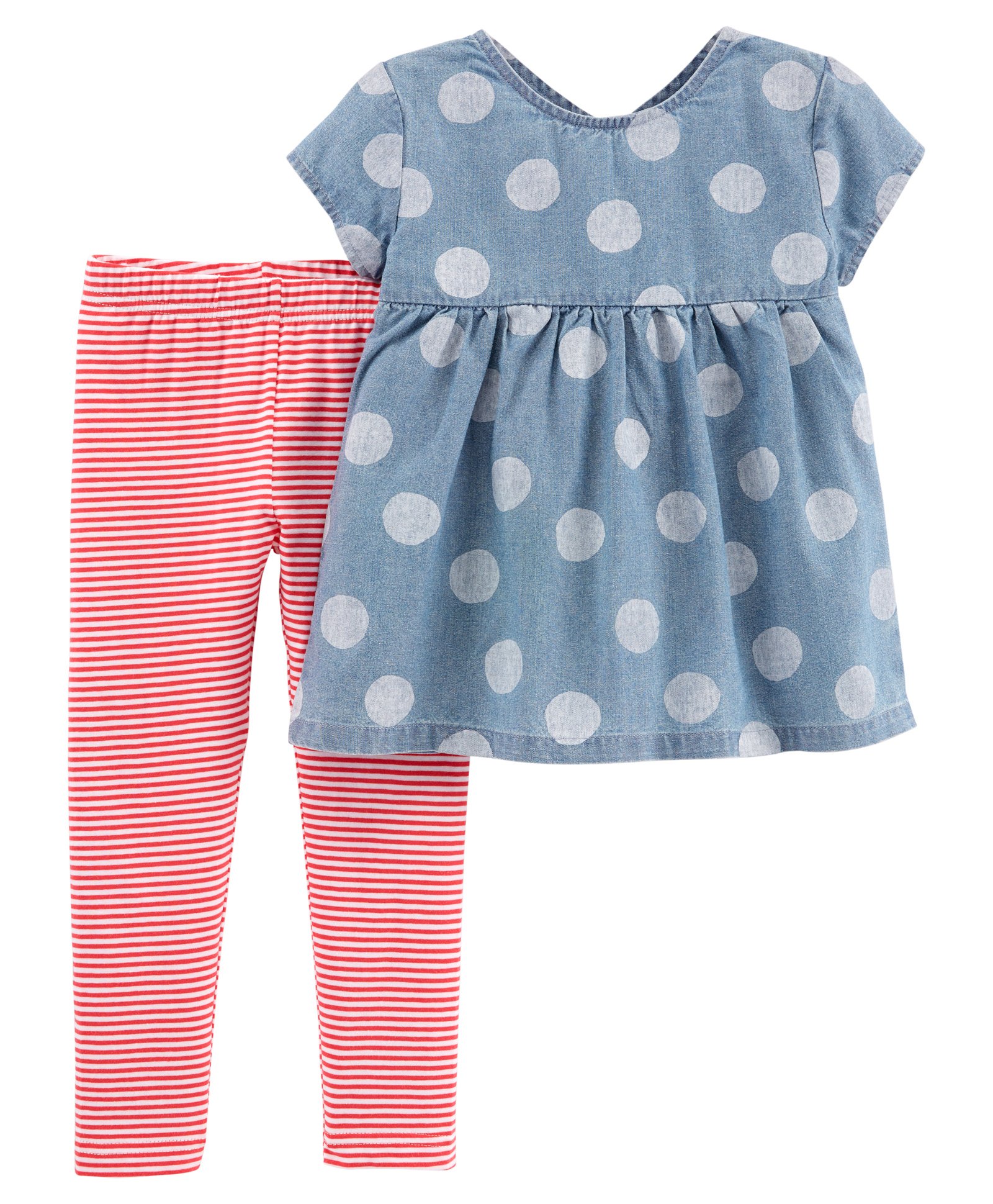 Carters Girl Chambray Polk-a-dot Soft Printed Shorts Size 6