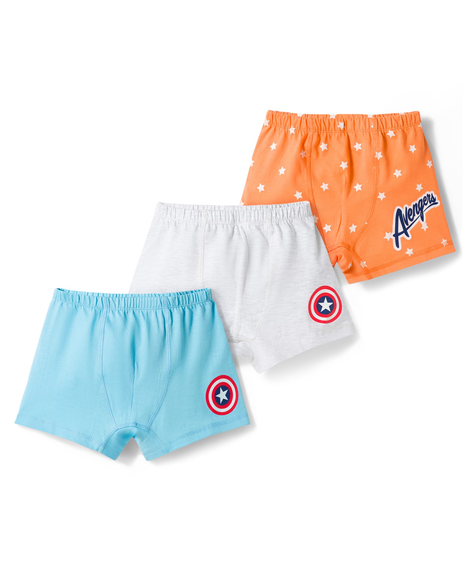 Honeyhap Marvel 100% Cotton Knit Trunks With Avengers Graphic Pack Of 3 - Multicolor-image-44