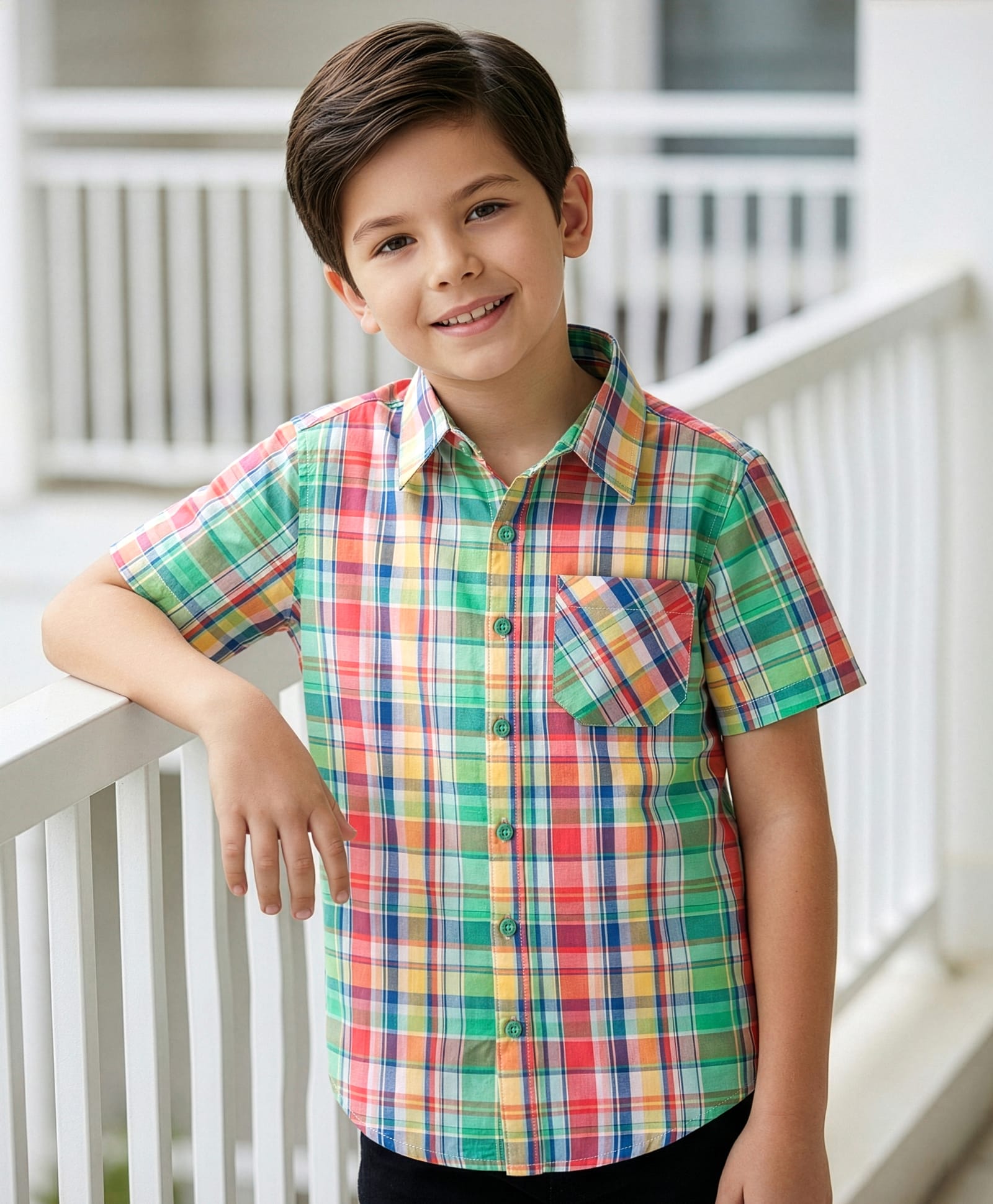 Pine Kids Cotton Woven Half Sleeves Checks Shirt - Multicolor-image-33