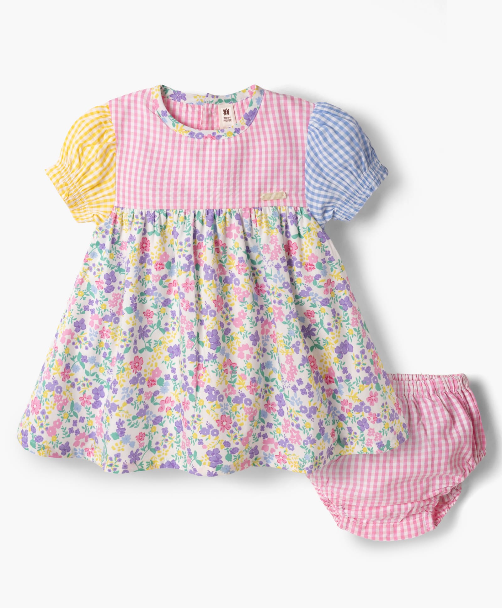 ToffyHouse Cotton Knit Frocks with Bloomer/Short Half sleeves Multicolour 6-9 Months-picture-24