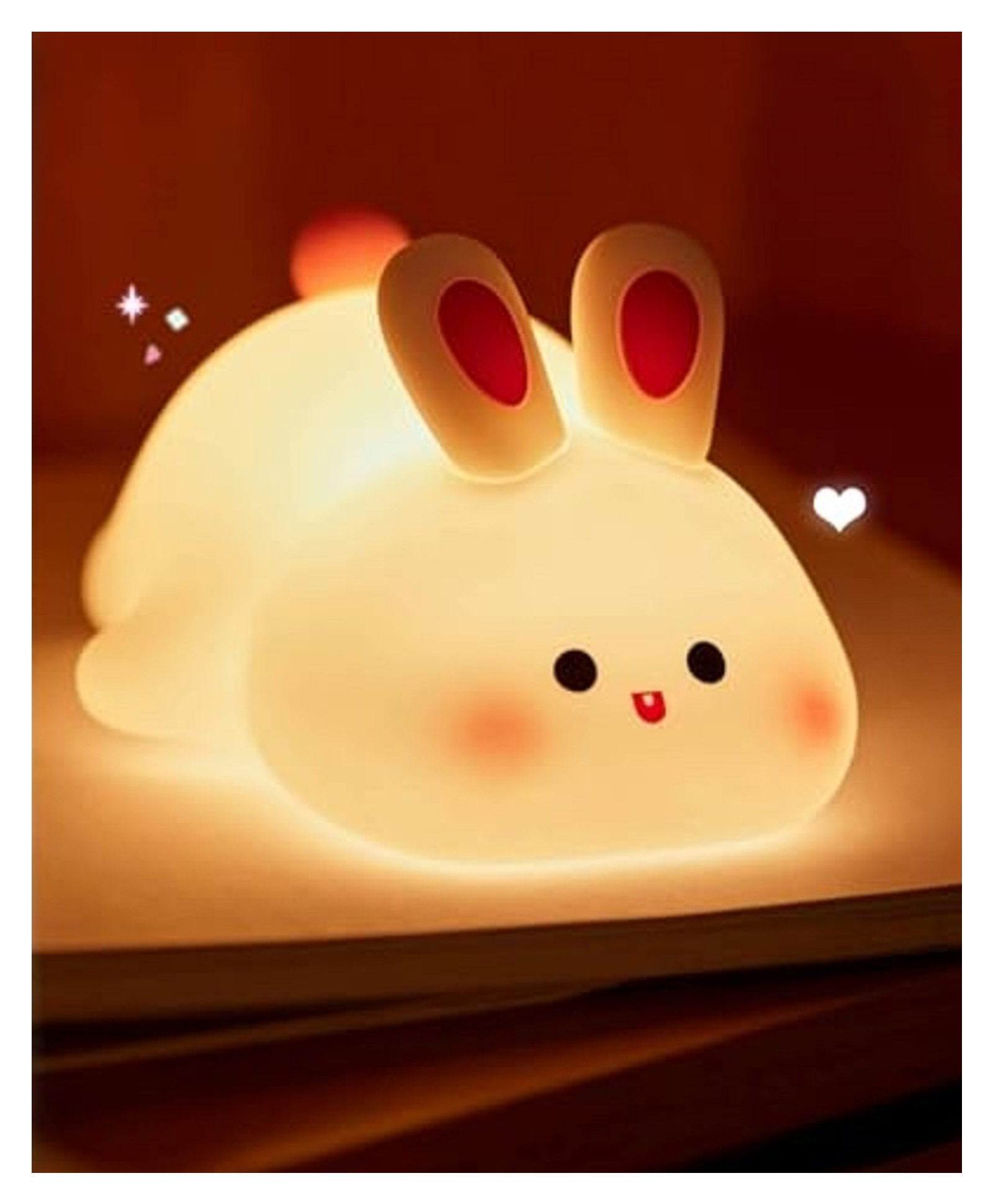 WOLTAX Sleeping Rabbit Silicone Night Light USB Rechargeable Soft Glow Nursery Lamp for Babies & Kids (Warm Light, BPA-Free Silicone)-image-44