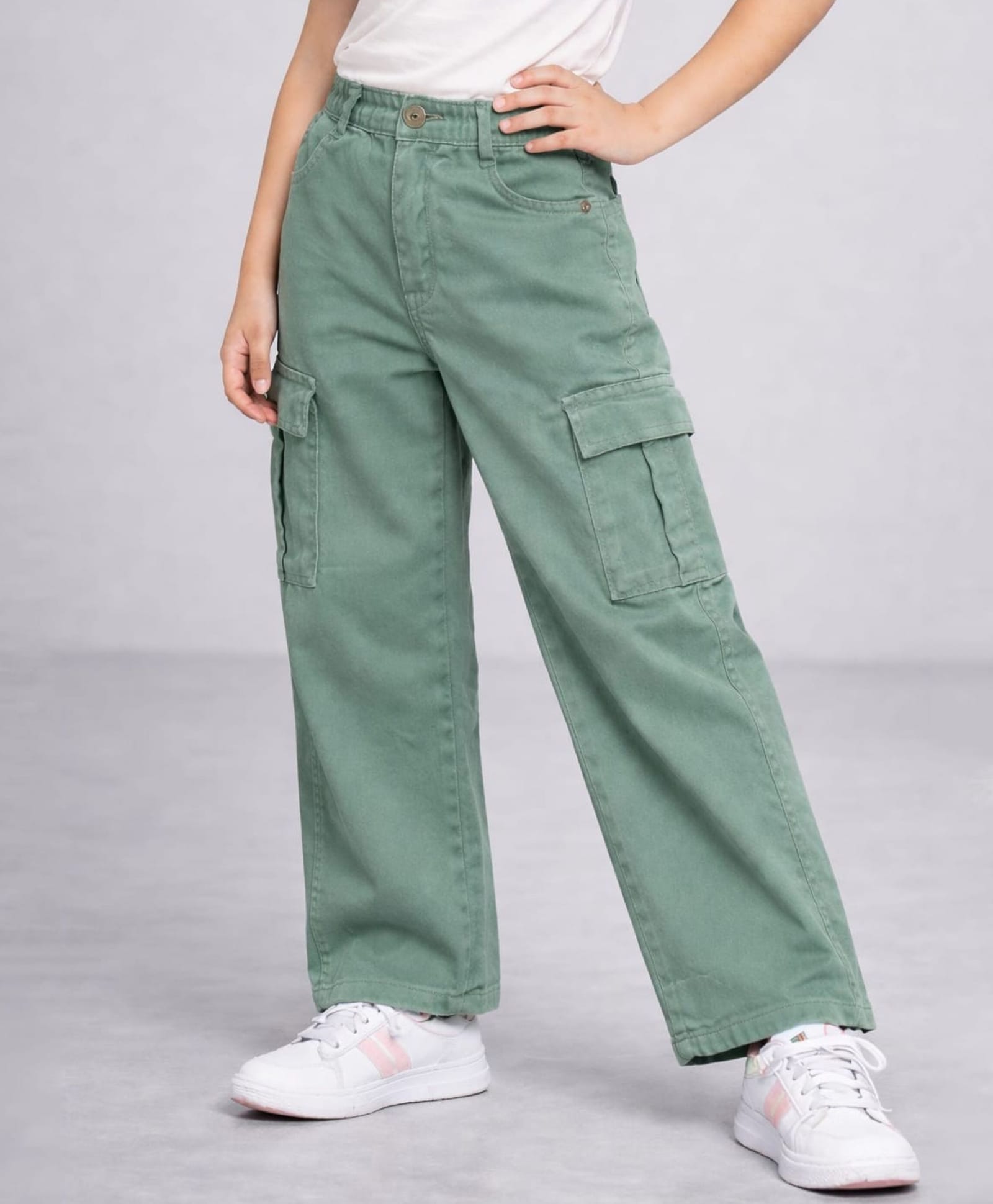 Nino Togs Denim Woven Solid Cargo Jeans - Pastel Green-image-20