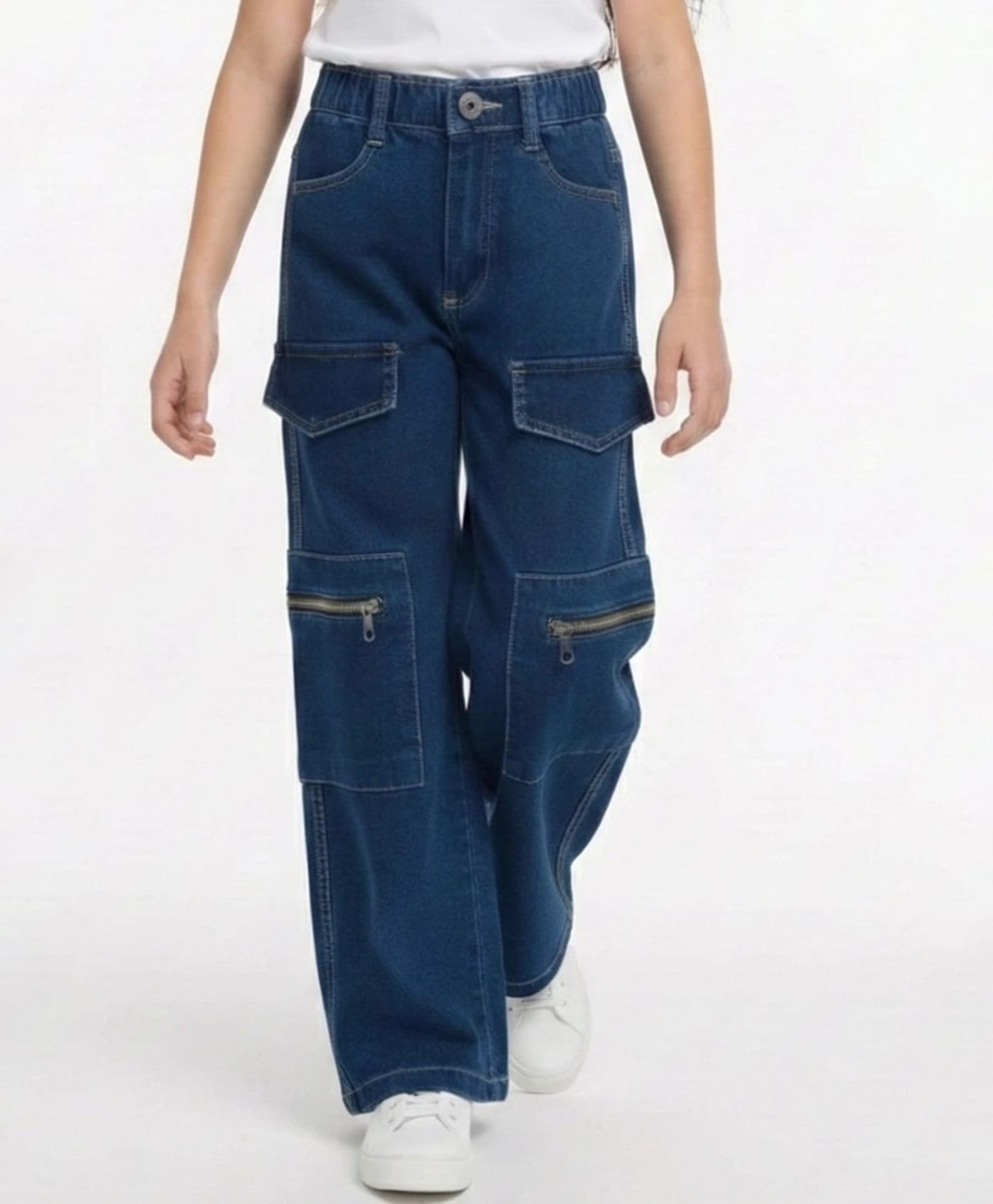 Nino Togs Denim Woven Solid Cargo Jeans - Blue-image-19