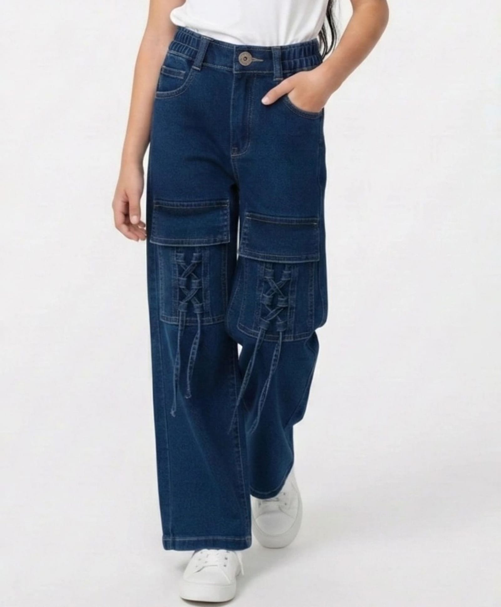 Nino Togs Denim Woven Lace Up Detailed Jeans - Blue-picture-23