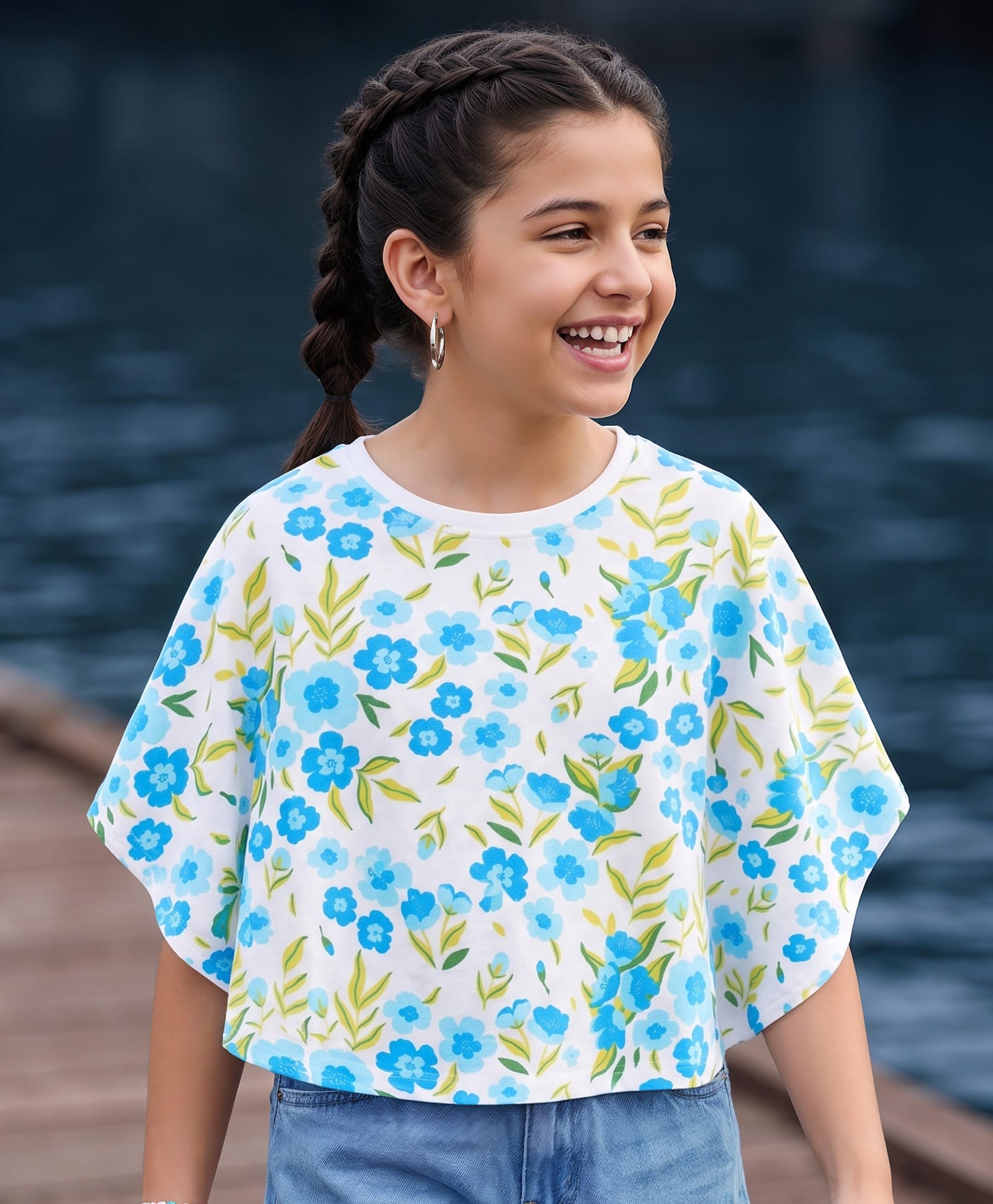 Pine Kids Cotton Knit Floral Printed Top - Multicolor-image-2
