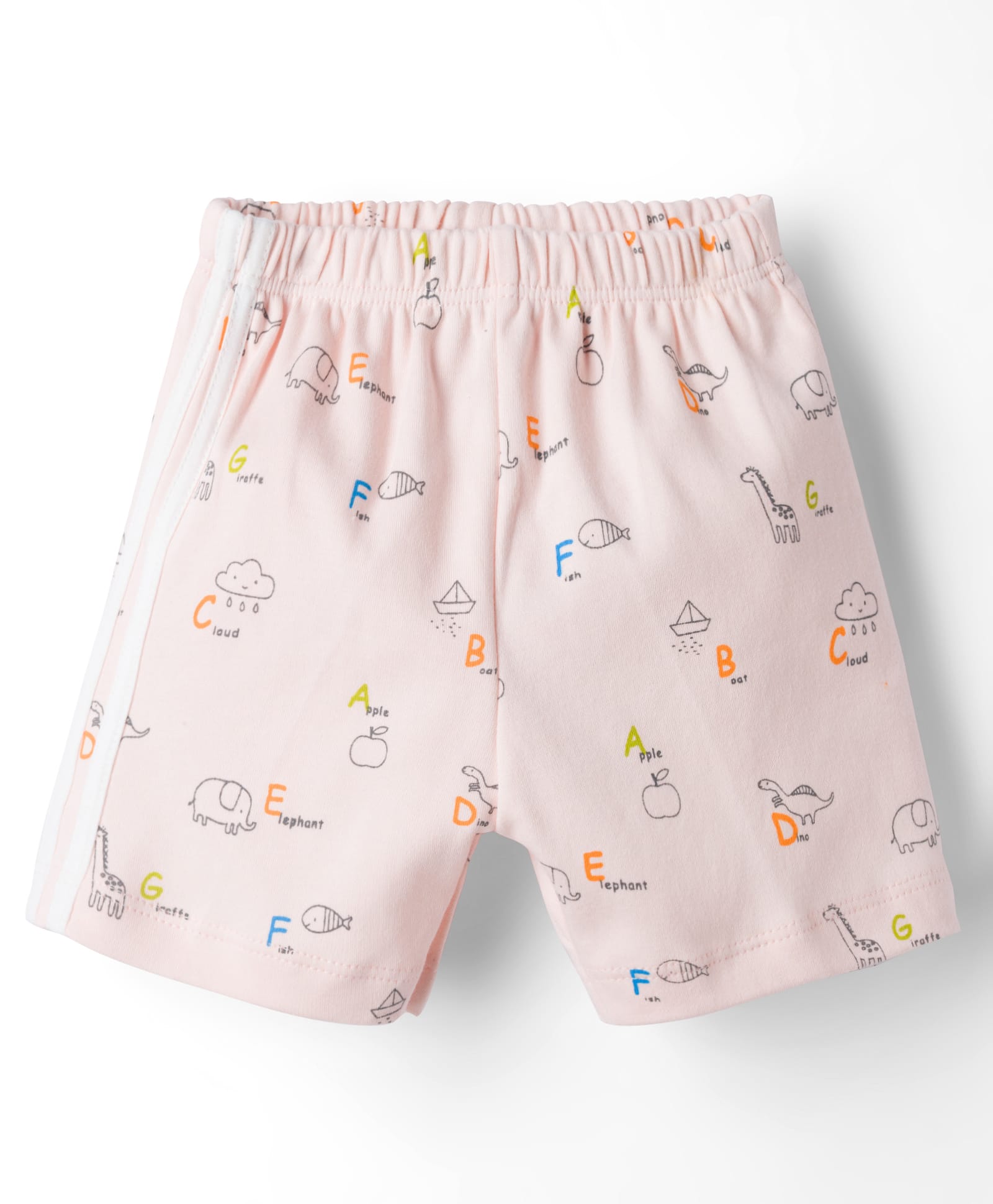 Tango Interlock Knit Knee Length Shorts With Alphabet Print - Peach-image-46