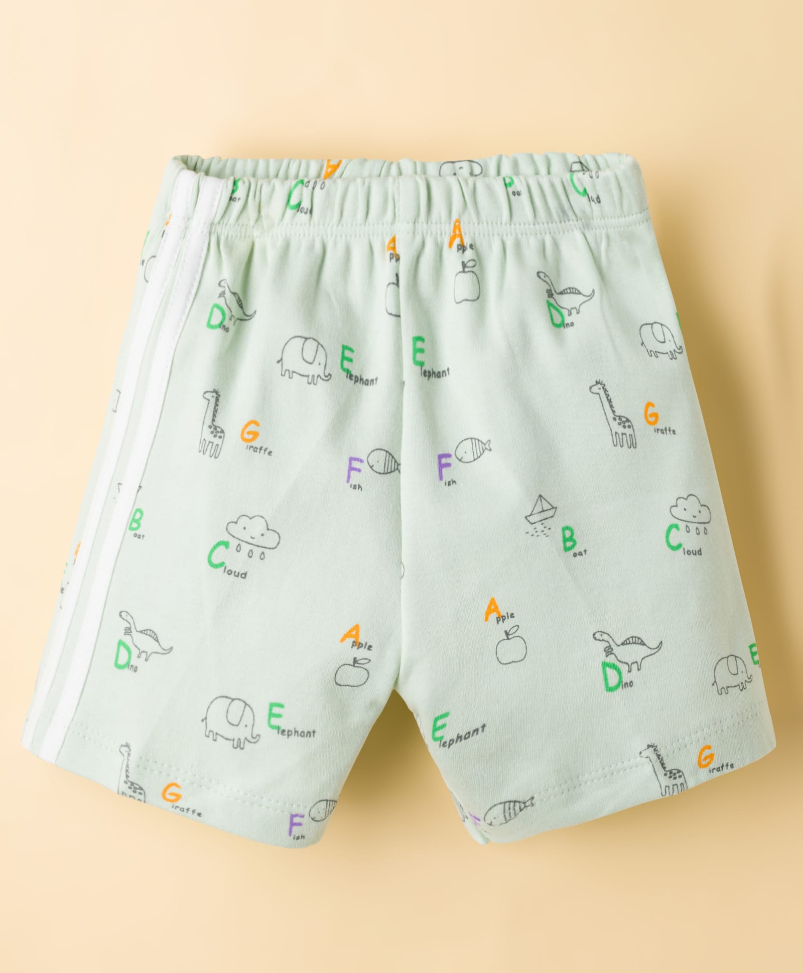 Tango Interlock Knit Knee Length Shorts With Alphabet Print - Sea Green-image-49