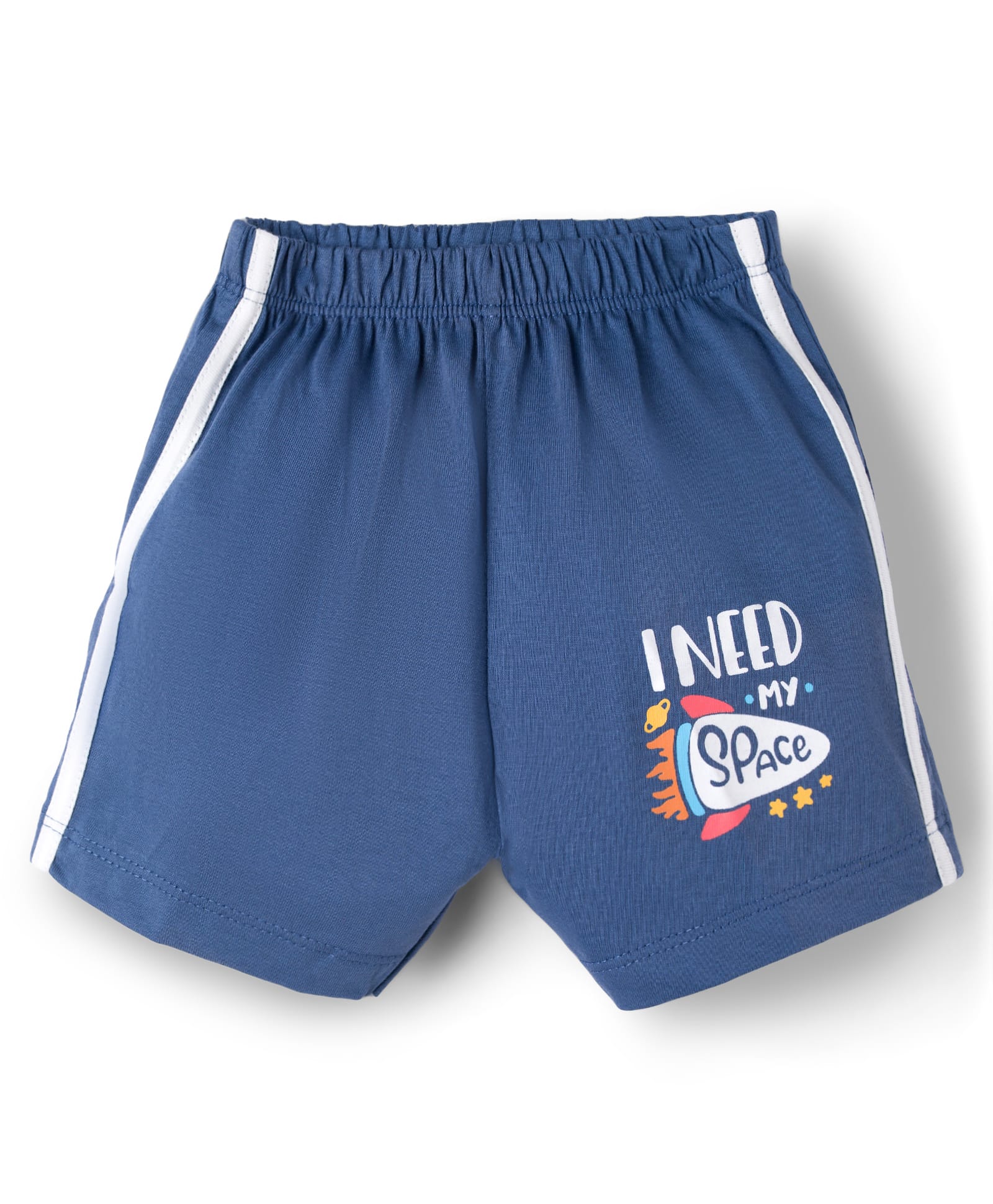 Tango Interlock Knit Knee Length Shorts with Text Print -Navy Blue-picture-28