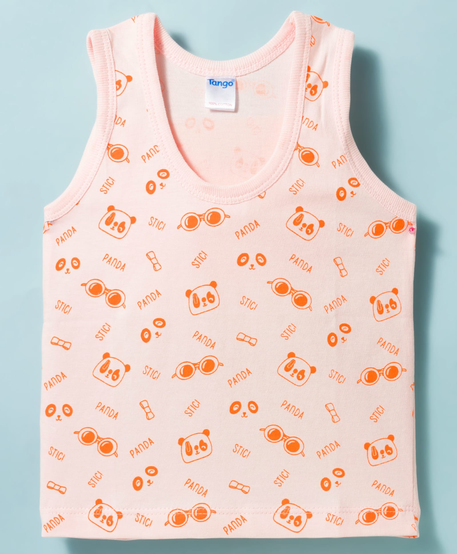 Tango Single Jersey Knit Sleeveless Vest with Panda Print - Pink-image-23