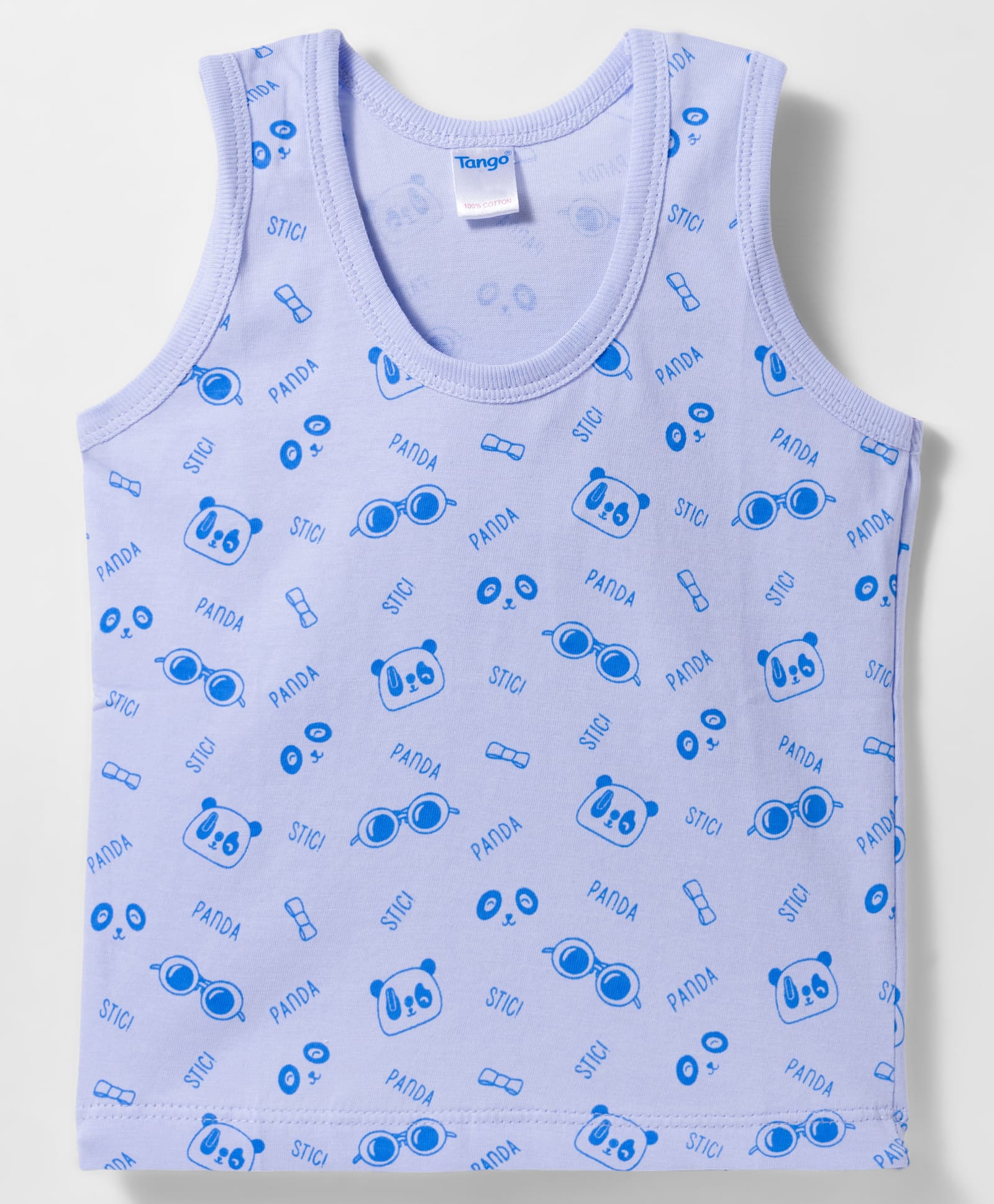 Tango Single Jersey Knit Sleeveless Vest with Panda Print - Sky Blue-picture-24