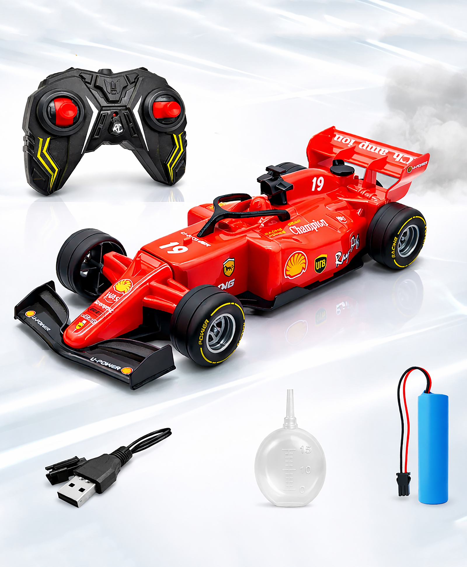 VGRASSP Rechargeable F1 Formula Racing Stunt Car Toy For Kids With LED Lights And Mist - Indoor And Outdoor RC Vehicle For Boys And Girls - Color May Vary-picture-12