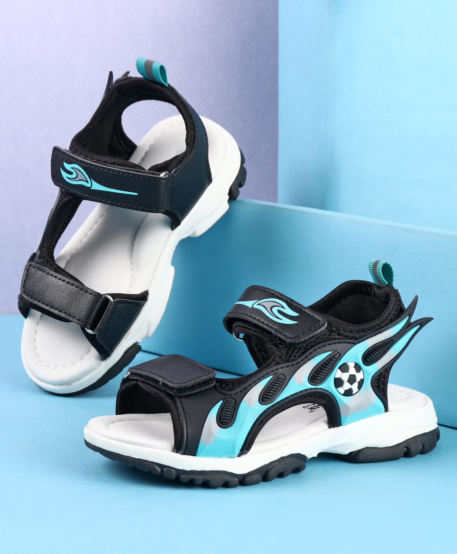 Cute Walk by Babyhug Velcro Closure Sandals - Blue-image-47