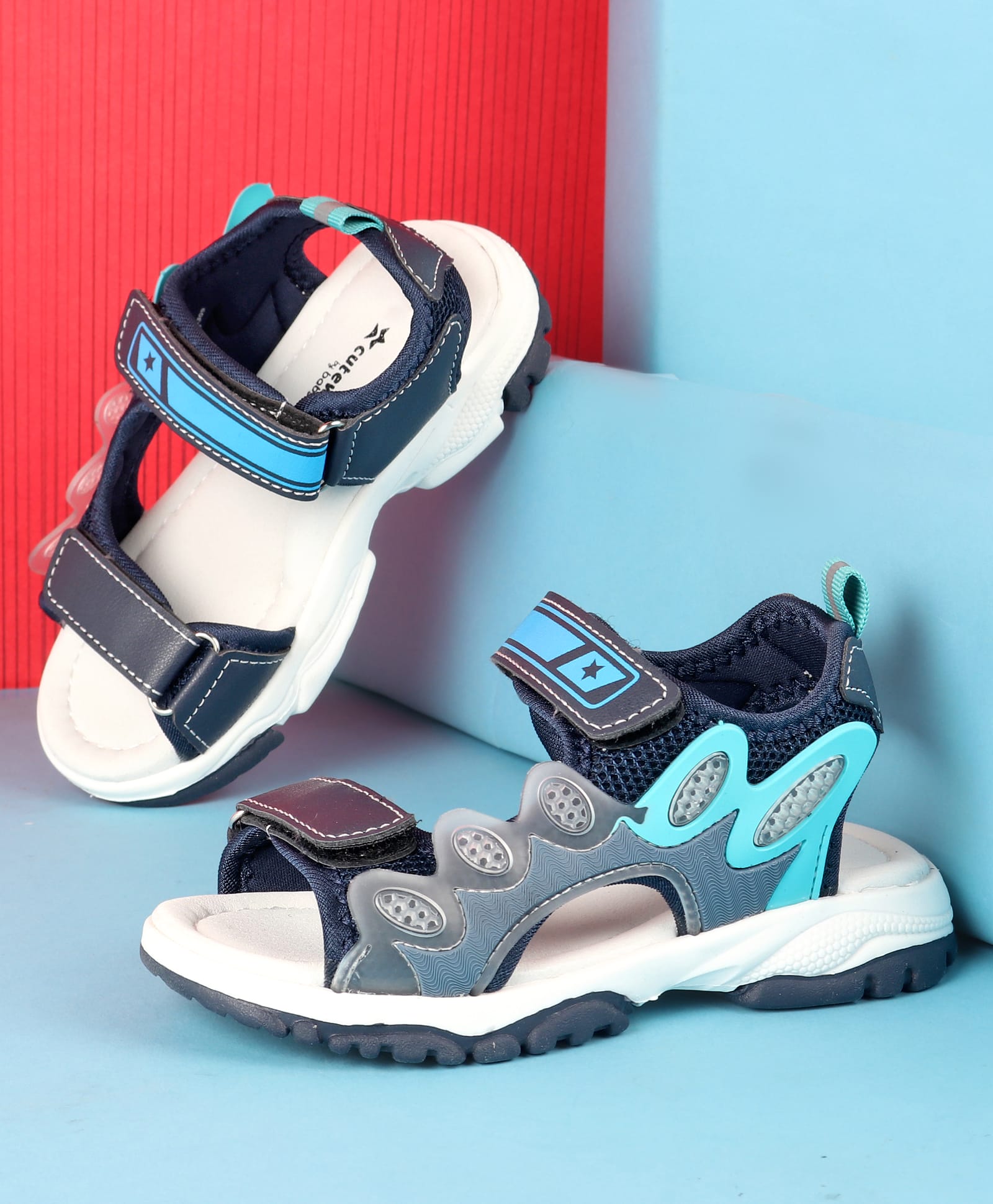 Cute Walk by Babyhug Velcro Closure Sandals - Blue-picture-28