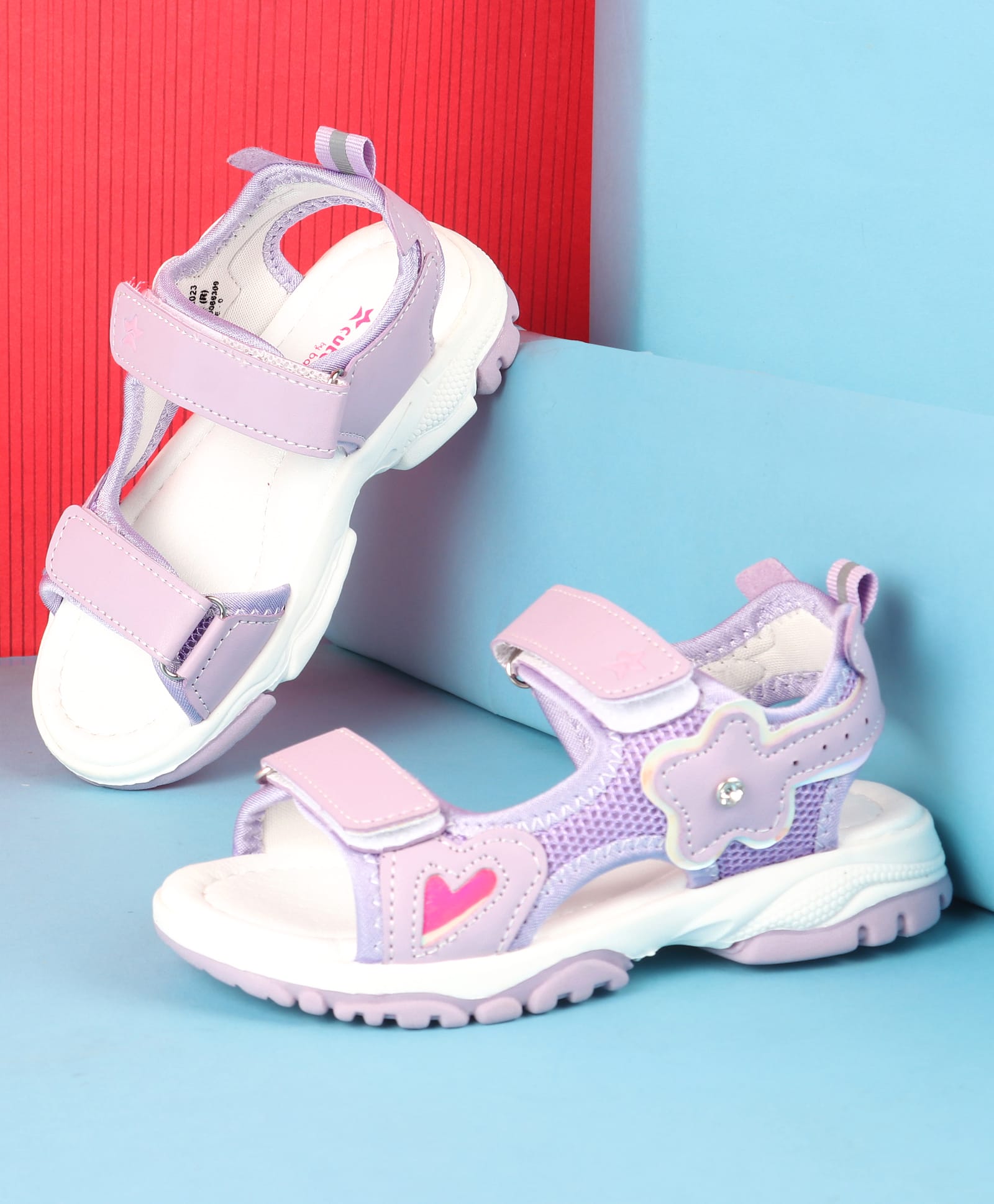 Cute Walk by Babyhug Velcro Closure Sandals with Floral Applique - Purple