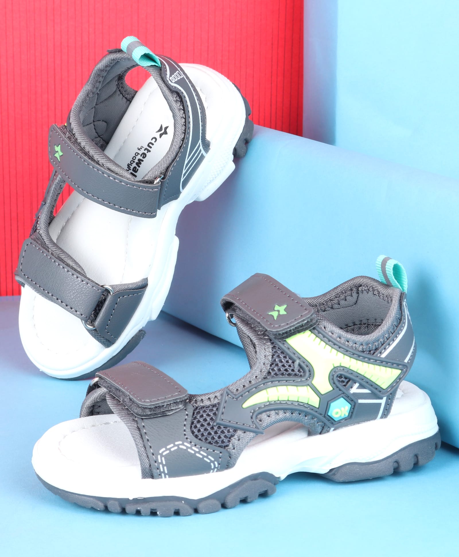 Cute Walk by Babyhug Velcro Closure Sandals - Grey