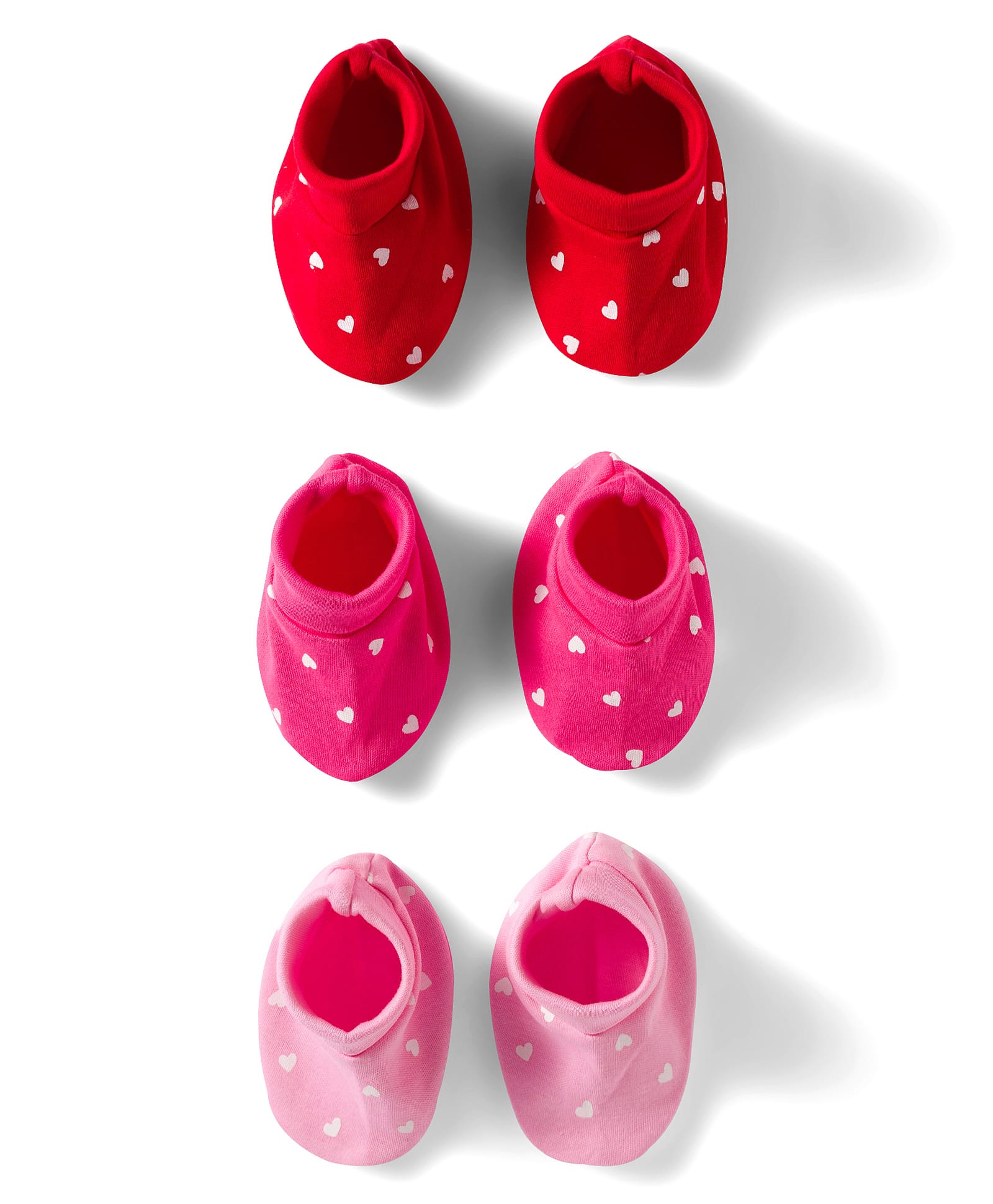 Doodle Poodle 100% Cotton Interlock Knit Heart Printed Booties Pack of 3 - High Risk Red, Sachet Pink & Pink A Boo-image-23
