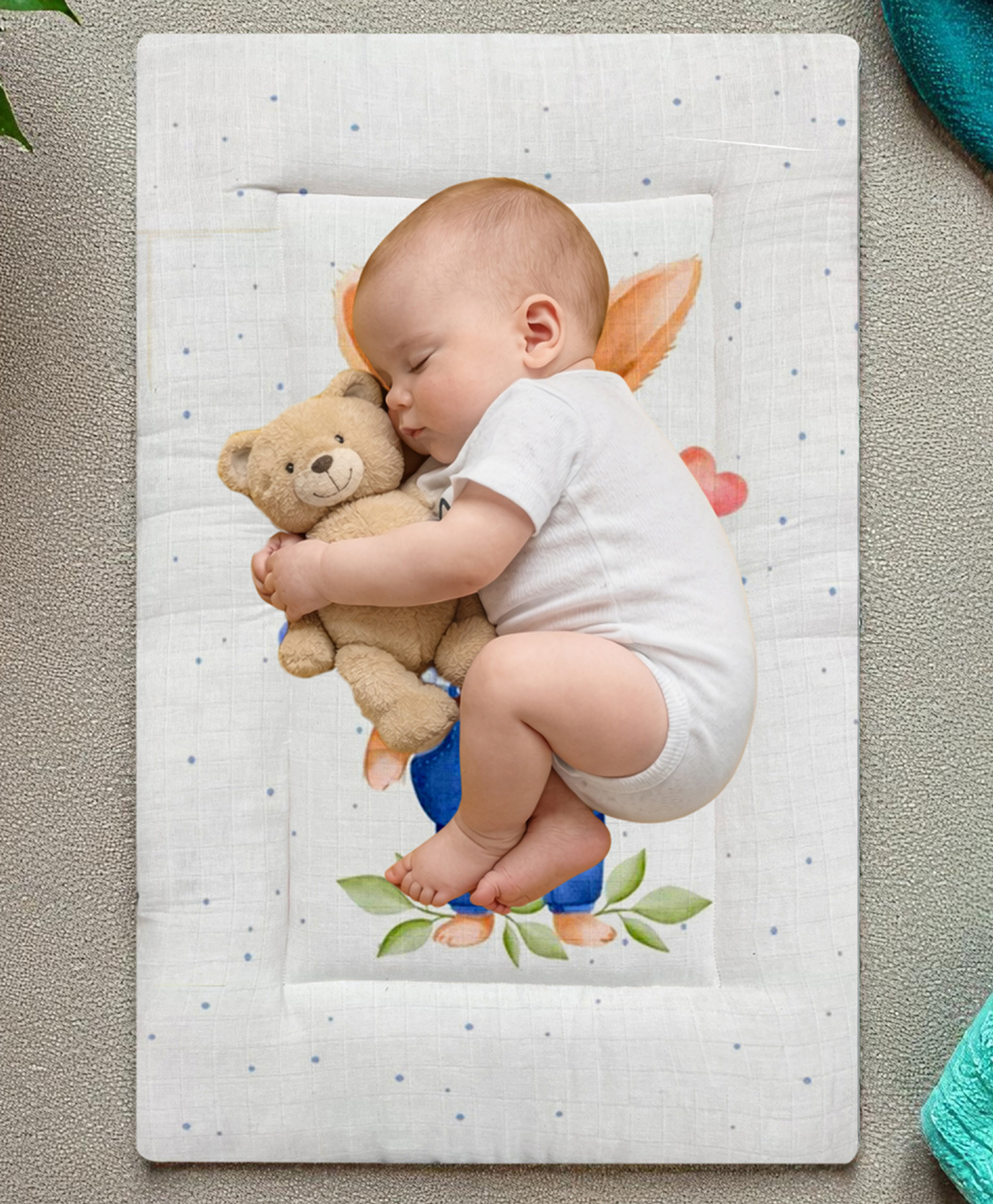 NEW COMERS Baby's Cotton Bed Multi Purpose Cushioned Water proof Cradle Sleeping Mat - Off White-image-49
