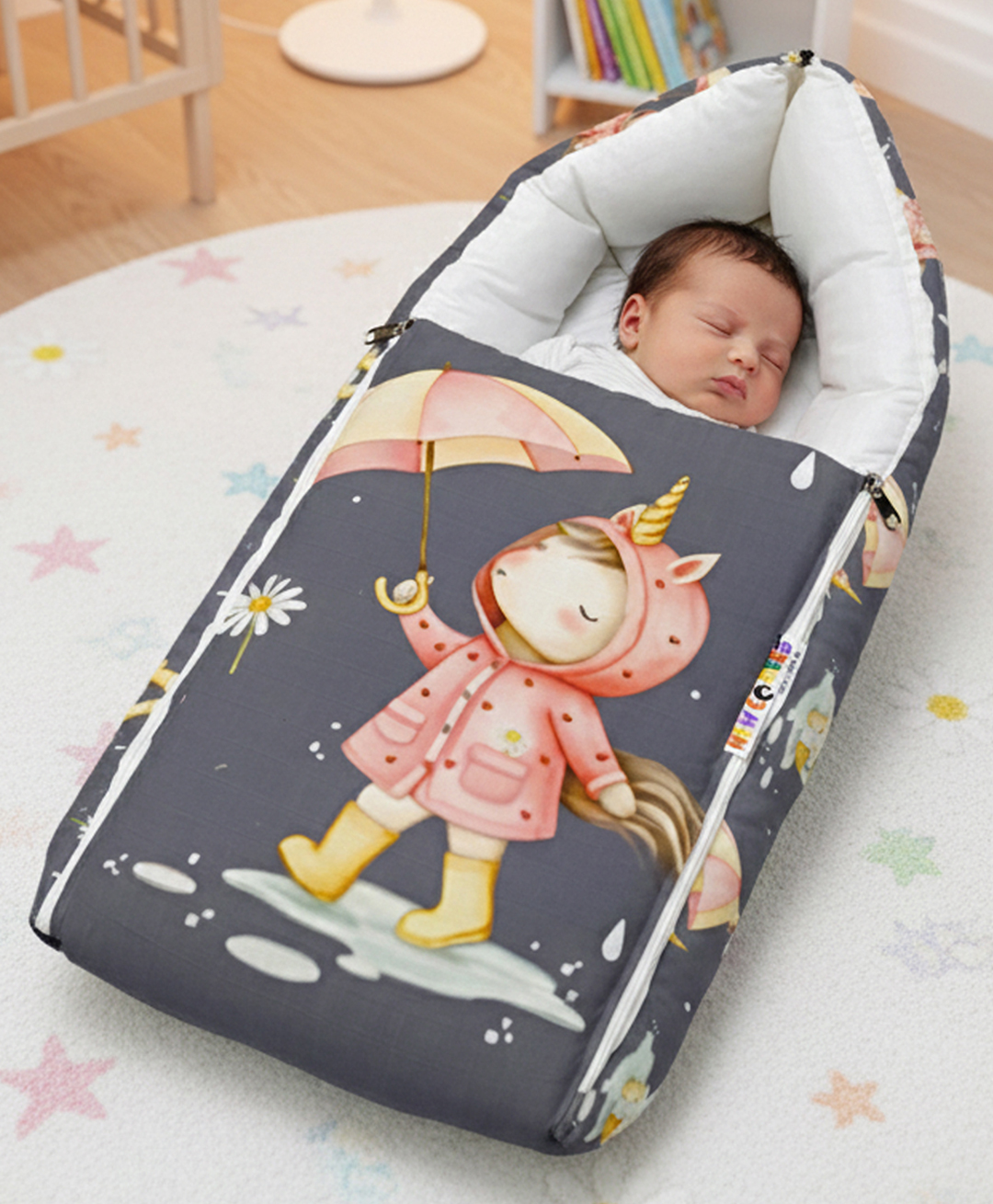 new comers NEW COMER 3 in 1 Baby Bed Sleeping Bag & Carry Nest Infant Portable Bassinet for Baby Carrying-Grey-picture-10