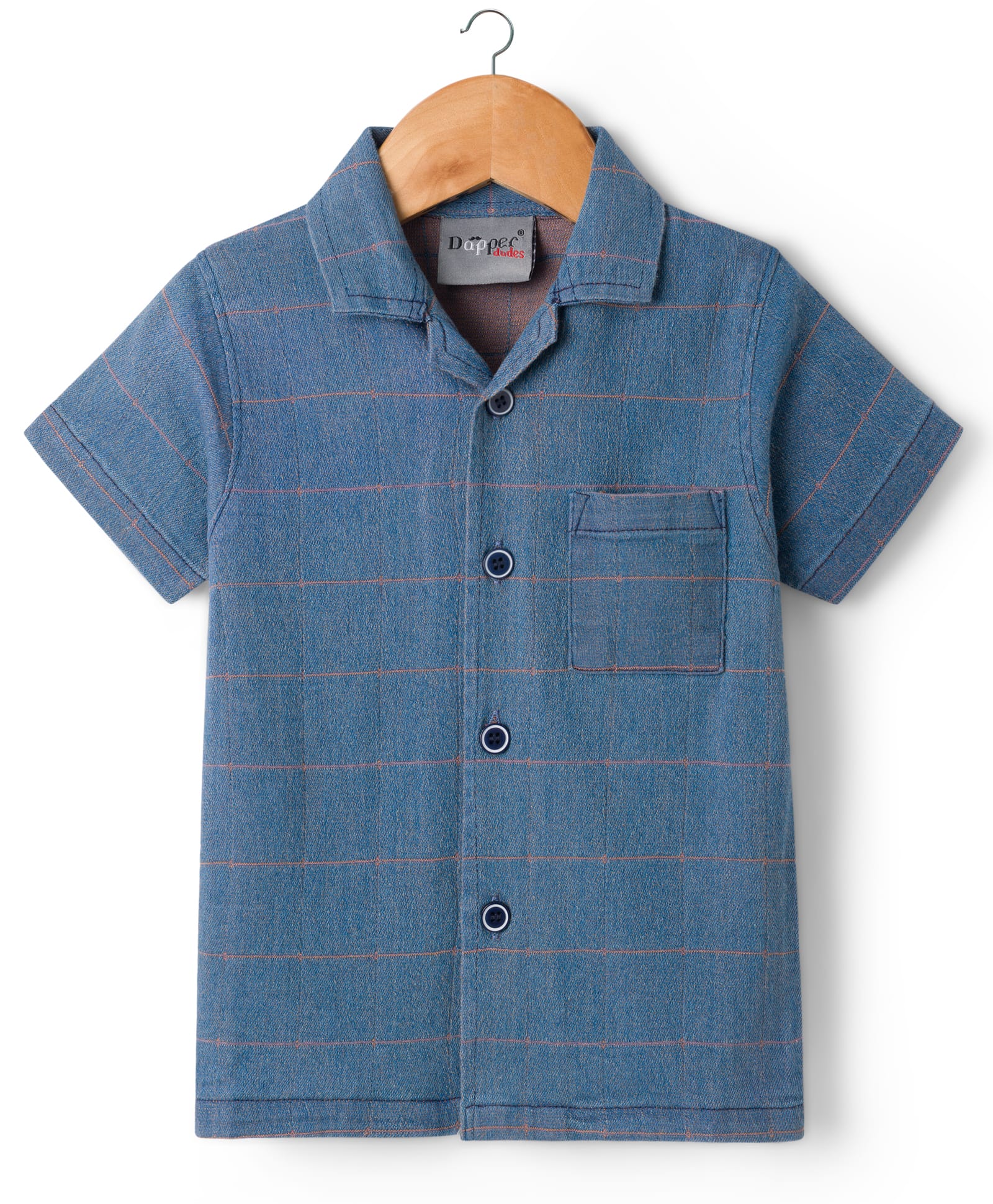 Dapper Dudes Half Sleeves Checked Shirt - Navy Blue-image-38