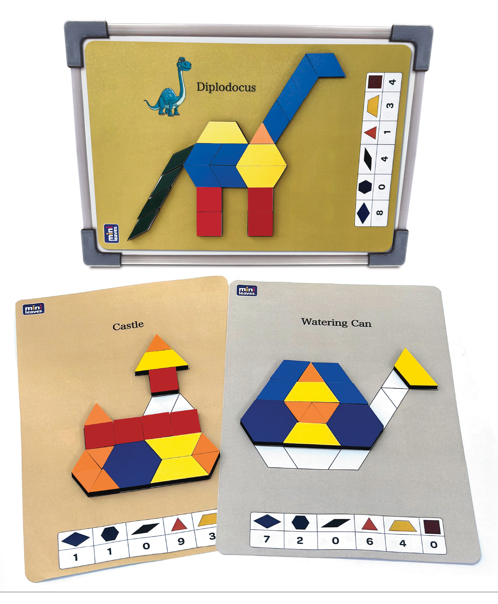 MiniLeaves Magnetic Writing White Board for Kids | Educational Mosaic Pattern Block Game 63 Pcs with 20 Learning Activity Cards-picture-12