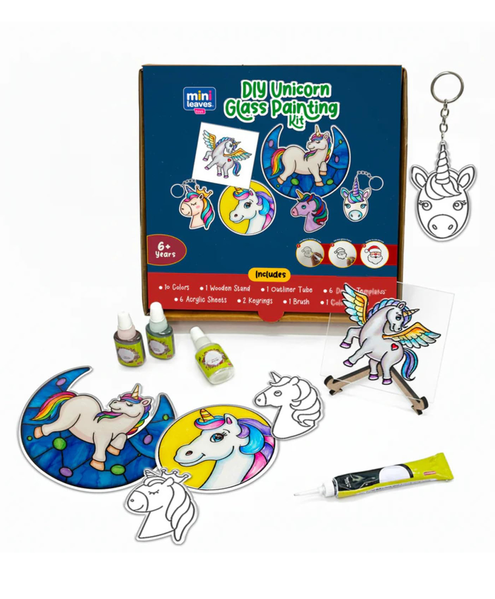 MiniLeaves Unicorn Glass Painting Kit | DIY Creative Art Set for Kids | Fun Craft Activity with Paints & Brush | Magical Unicorn Design | Perfect for Girls & Young Art Lovers-picture-33