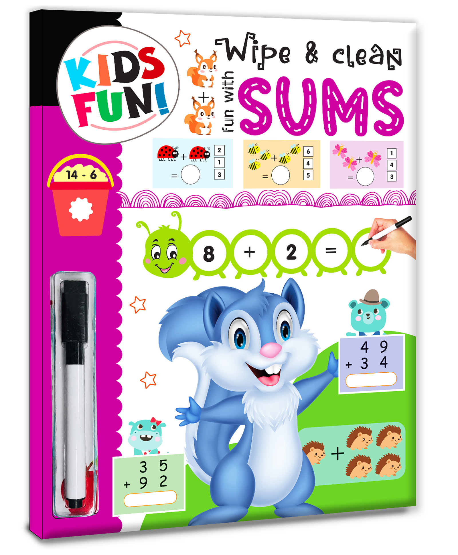 Wipe & Clean Fun With Sums; Early Math Practice and Reusable Learning Activity Book for Kids, Toddlers, Preschoolers-image-43