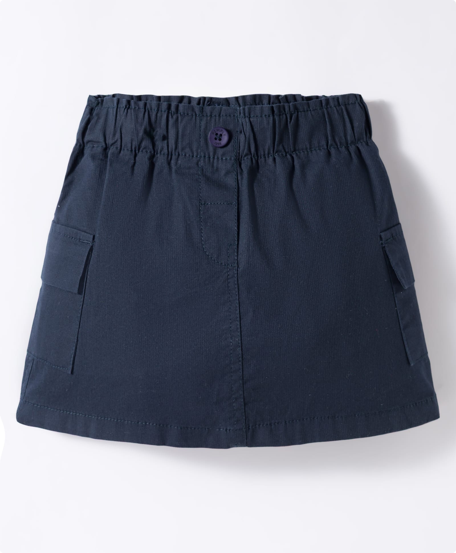 Simply Premium Cotton Woven Knee Length Solid Skirt - Navy Blue-image-34
