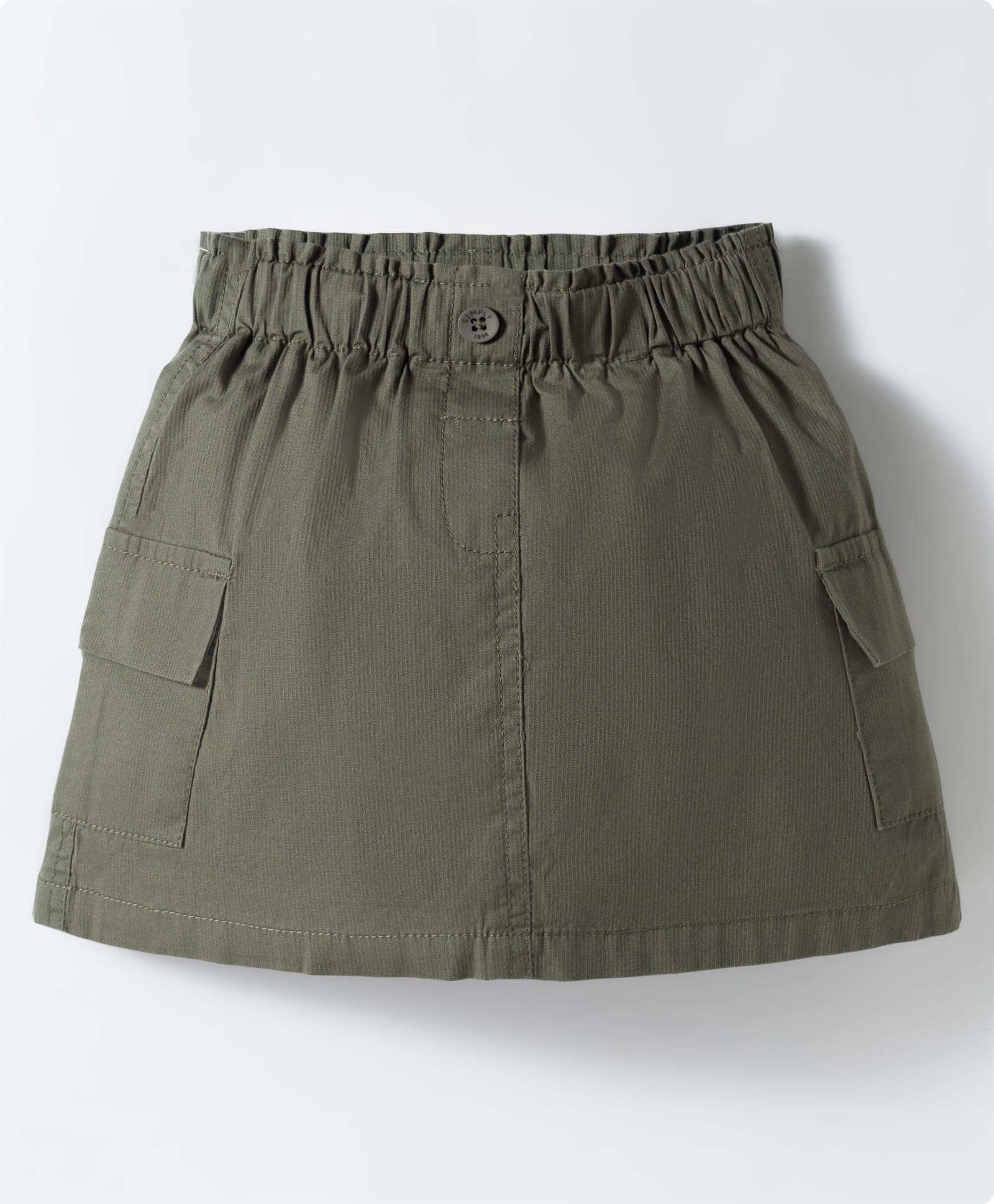 Simply Premium Cotton Woven Knee Length Solid Skirt - Olive Green-image-31