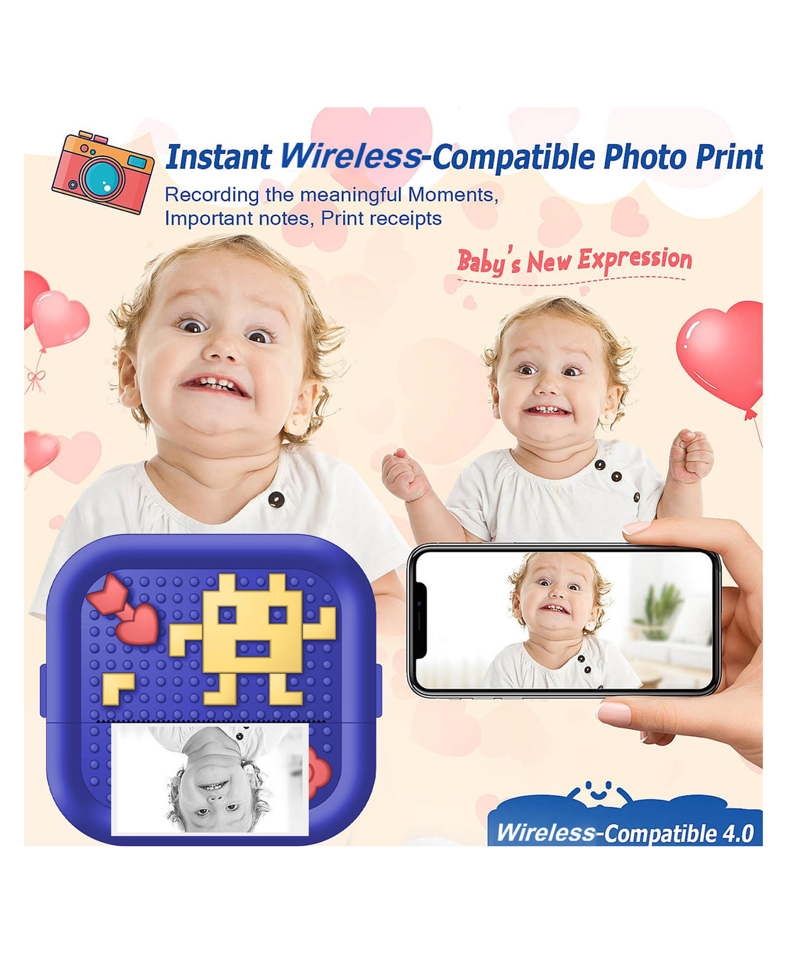 Sanjary Kids Instant Wireless Photo Printer with Bluetooth, Portable Mini Thermal Printer for Photos, Notes, Stickers and Creative Memories color design may vary-image-17