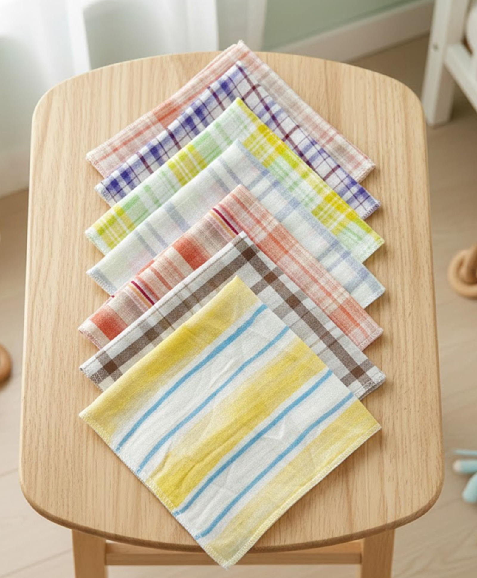 Newcomers Soft Muslin Baby Wash Cloth for Daily Bath & Face Cleaning- Mixed Design-Pack of 6 L 28 cm x B 28 cm - Multicolour-image-28