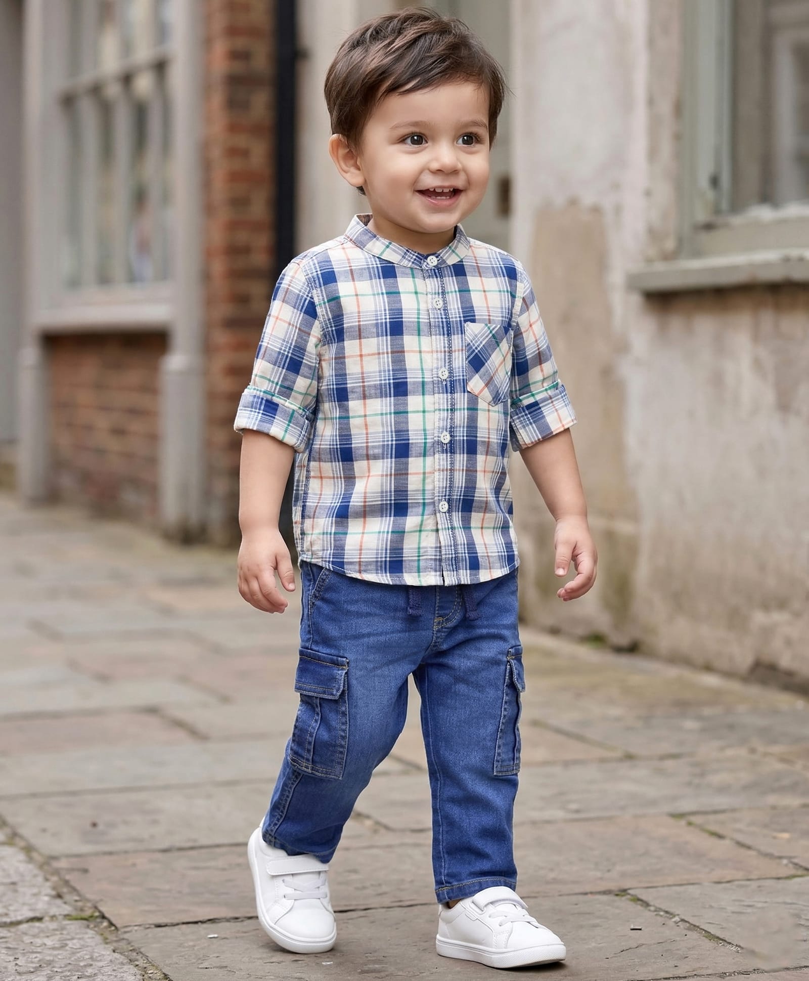 Babyhug Cotton Woven Full Sleeves Checks Shirt & Denim Jeans Set - Multicolor-picture-17