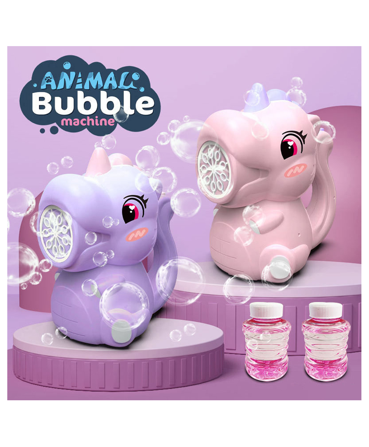 Zyamalox, Dino bubble gun animal bubble gun for kids automatic bubble gun electric bubble gun bazooka bubble gun kids bubble machine bubble blowing toy sparkle gun party (Assorted Color and character)-image-7