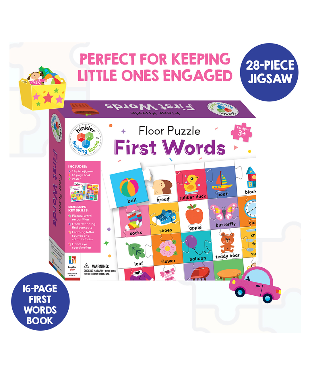 First Words Jigsaw Puzzle Set, Puzzle for Toddler, 28-Pieces Jigsaw Puzzle and 16 Pages Words Book, Educational, Learning and Fun, Activity Toys for Kids, Gifting Toys Board Book - English-image-25
