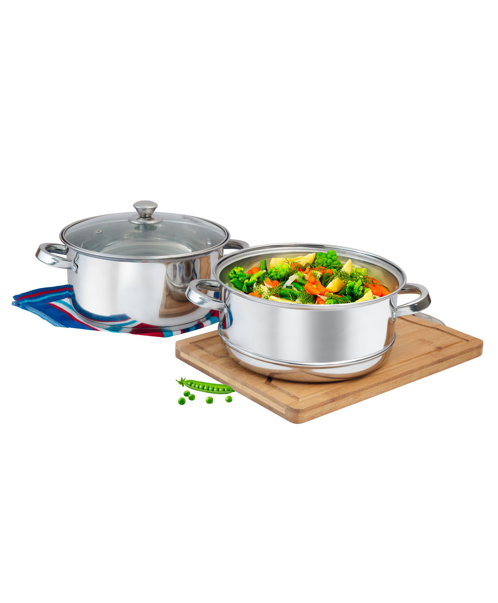 SignoraWare All Rounder Stainless Steel Induction Bottom Steamer/Modak/Momo Maker with Glass Lid (20cm) 2 Tier, Set of 1, Multicolour-picture-40