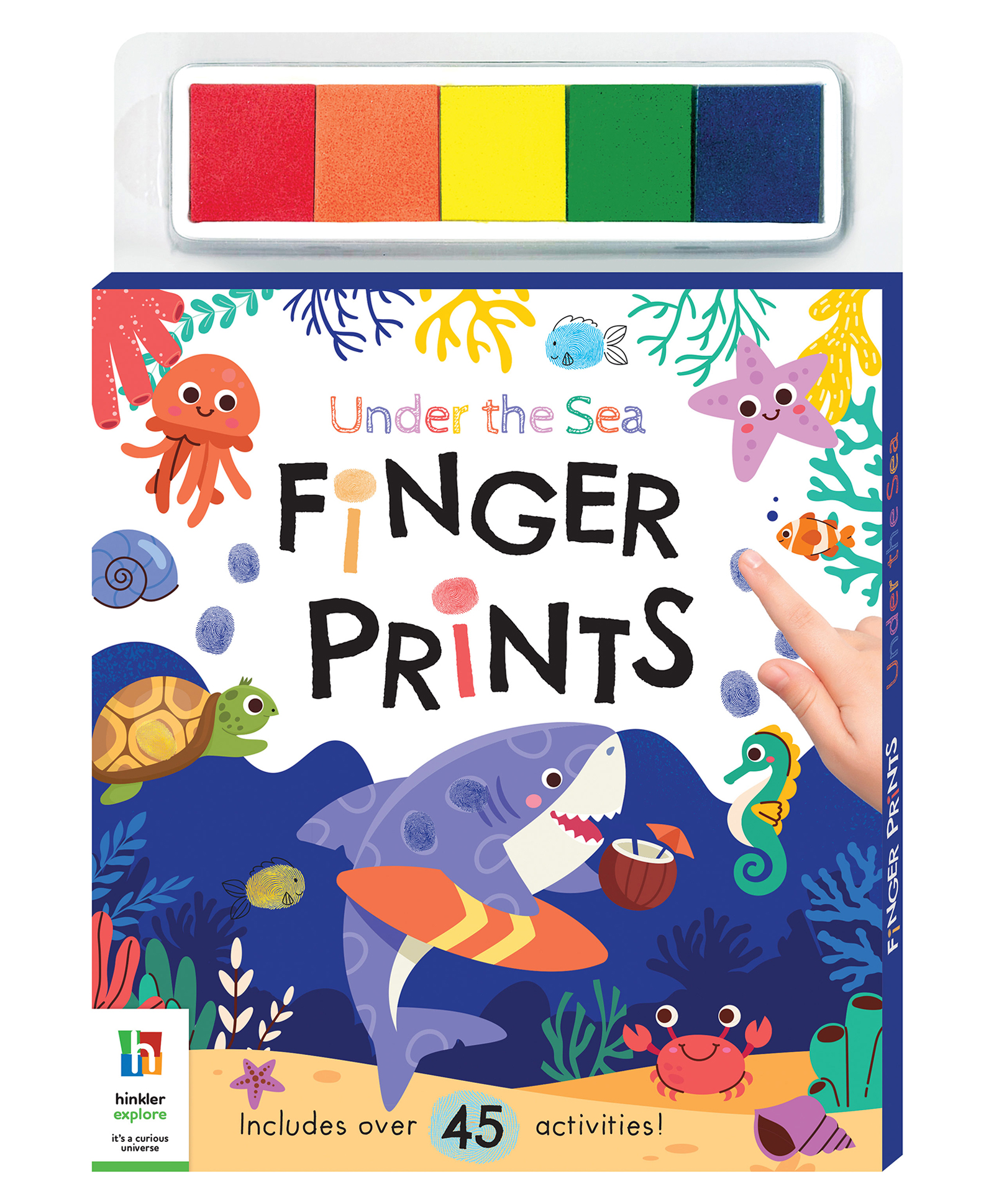 Under The Sea Finger Prints Colouring Book with 45+ Fun Activities - English-image-10