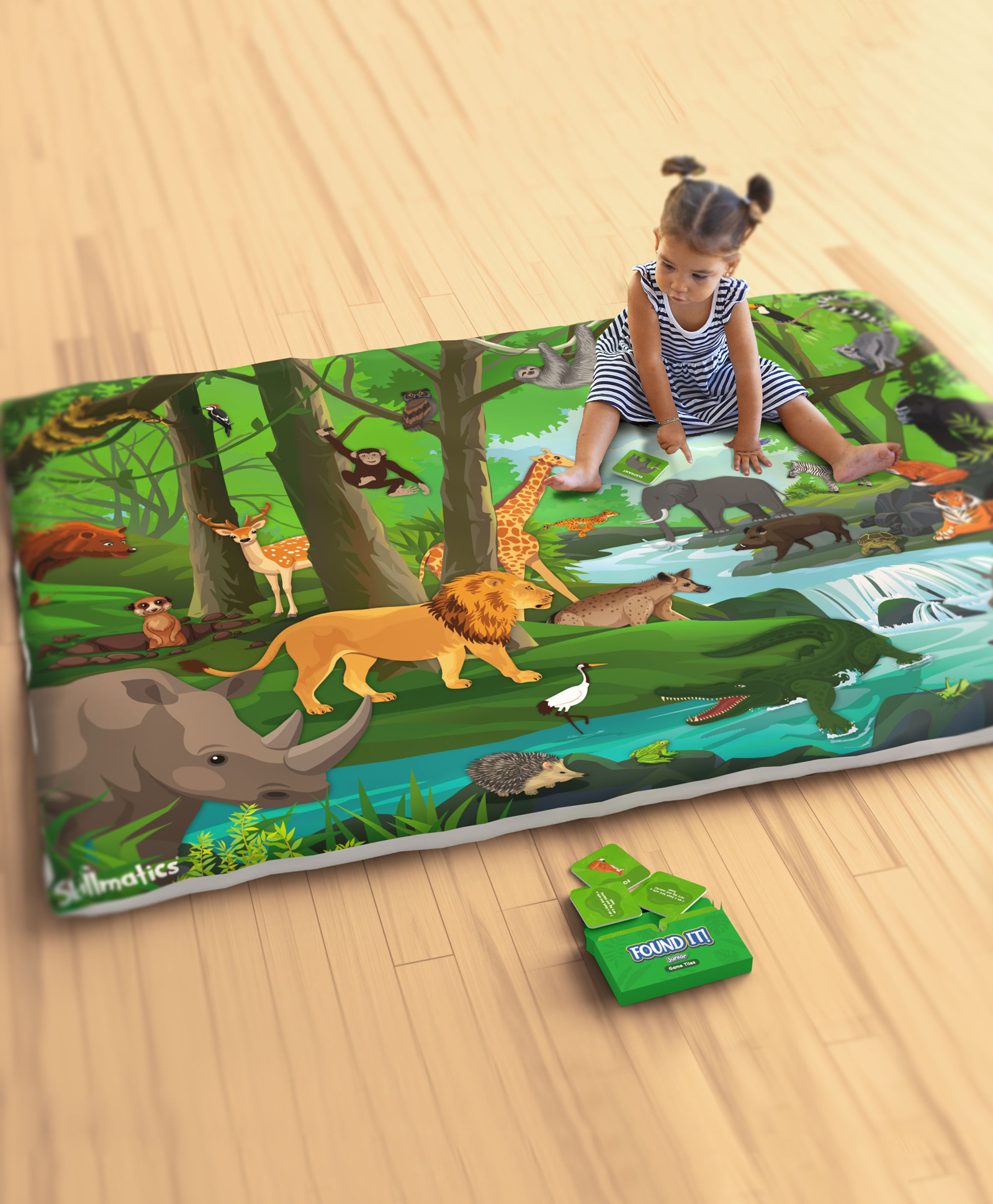 Skillmatics Cloth Play Mat & Floor Game - Found It Junior Animals, Large, Soft Scavenger Hunt Floor Mat for Toddlers & Preschoolers, Safe & Non-Toxic Educational Gift-picture-11