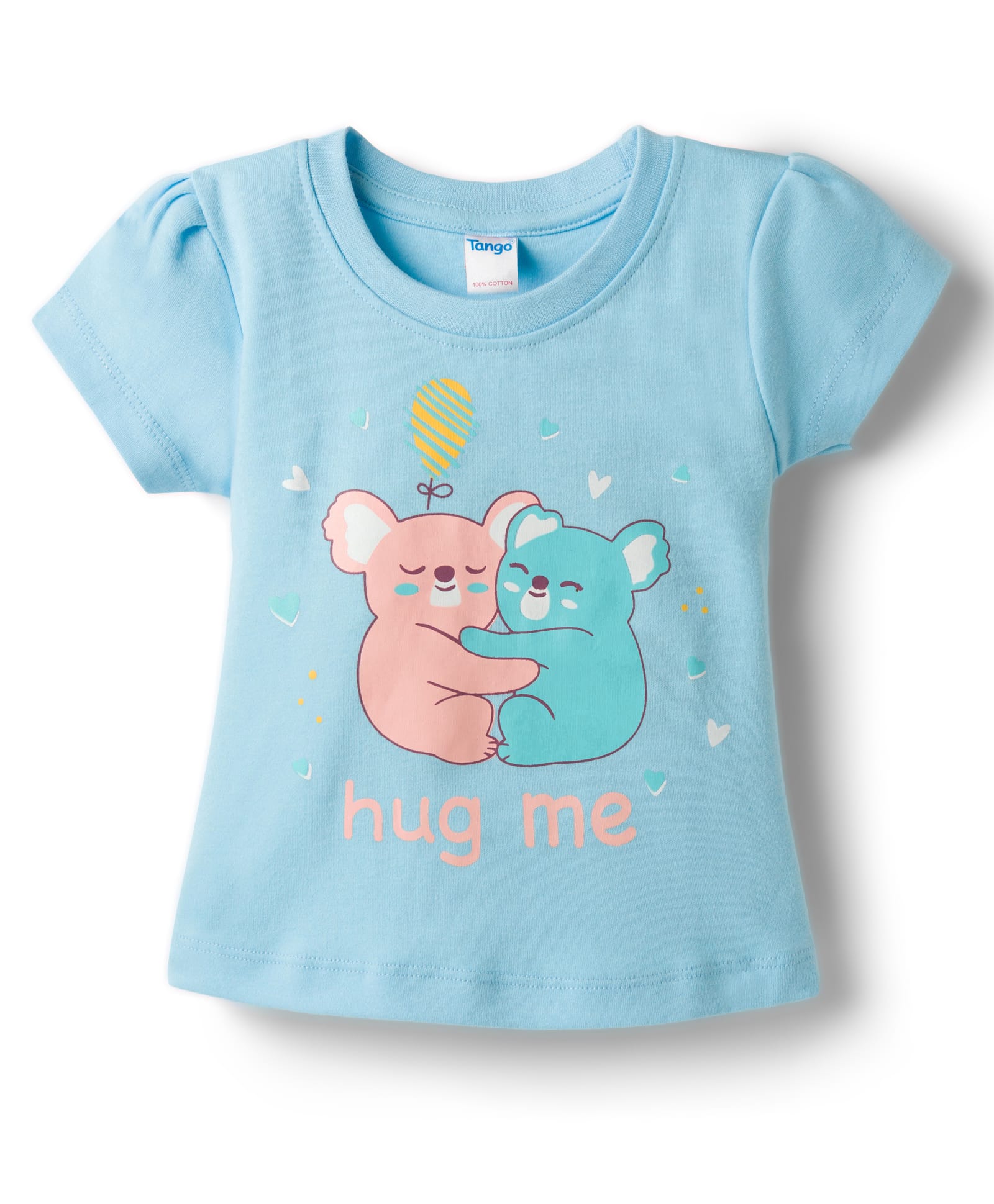 Tango Interlock Knit Half Sleeves T-Shirt with Bear Print - Light Blue-picture-38